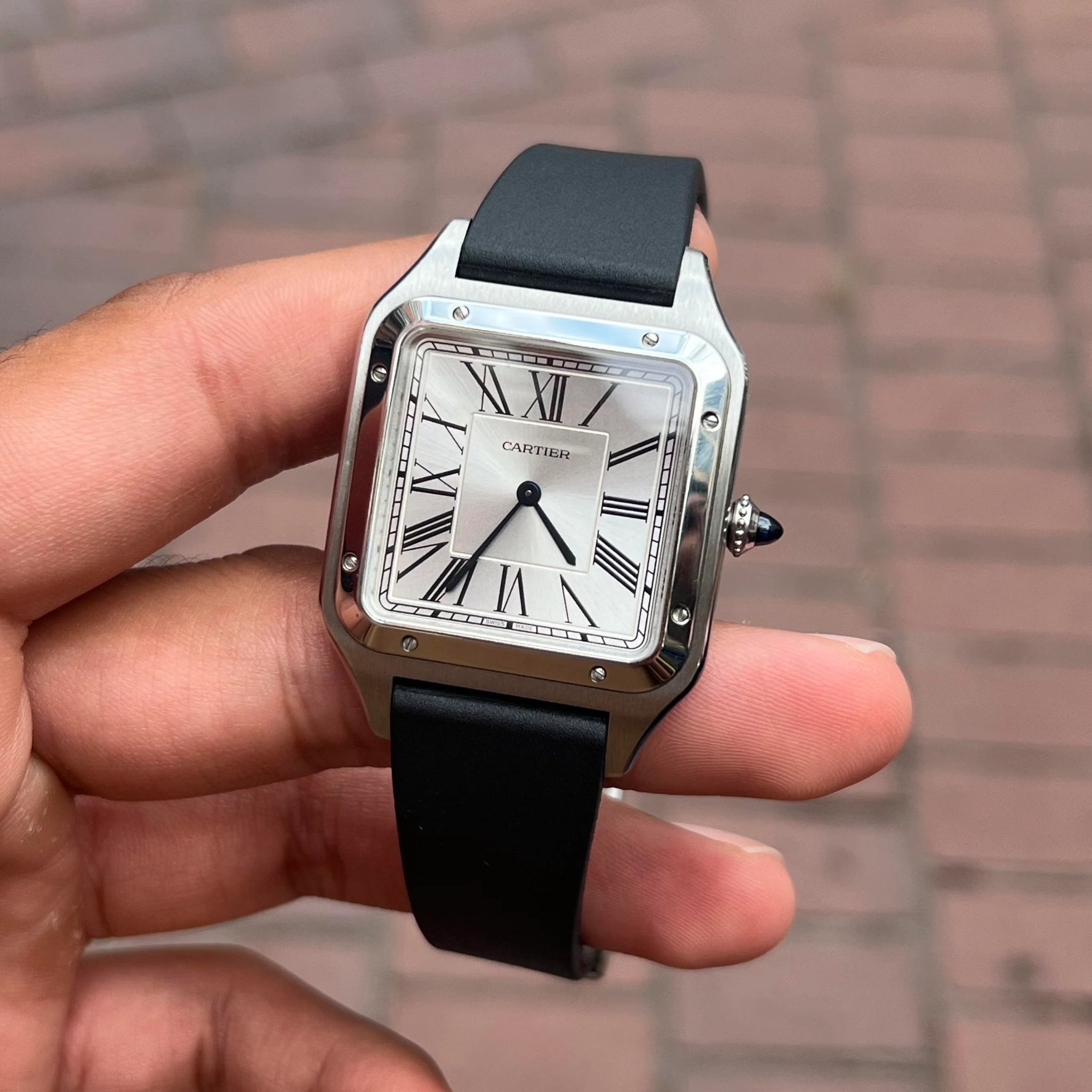CTS Kautschuk Armband - Cartier Santos - Dumont - Schwarz - Helvetus DE