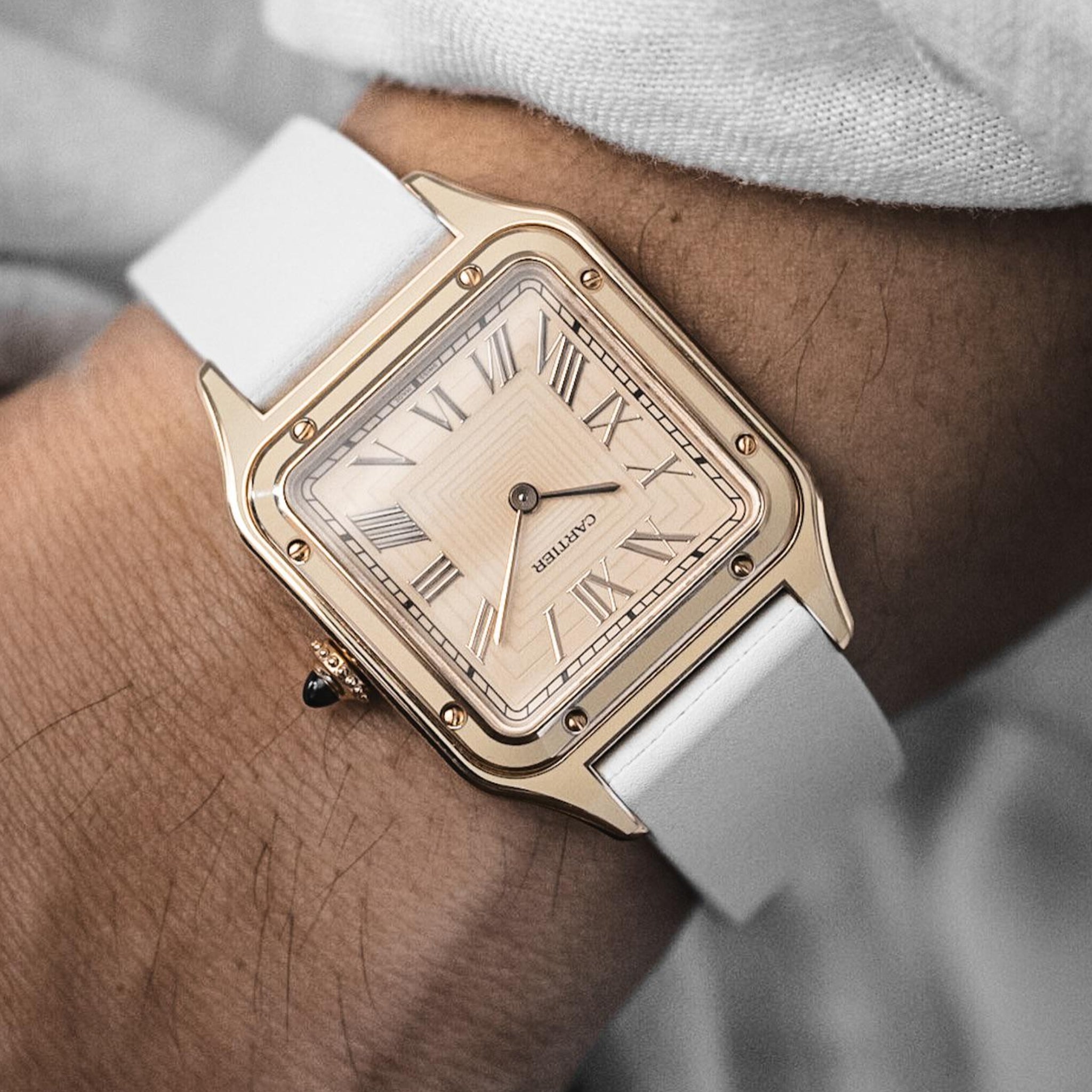 CTS Kautschuk Armband - Cartier Santos - Dumont - Weiss - Helvetus DE