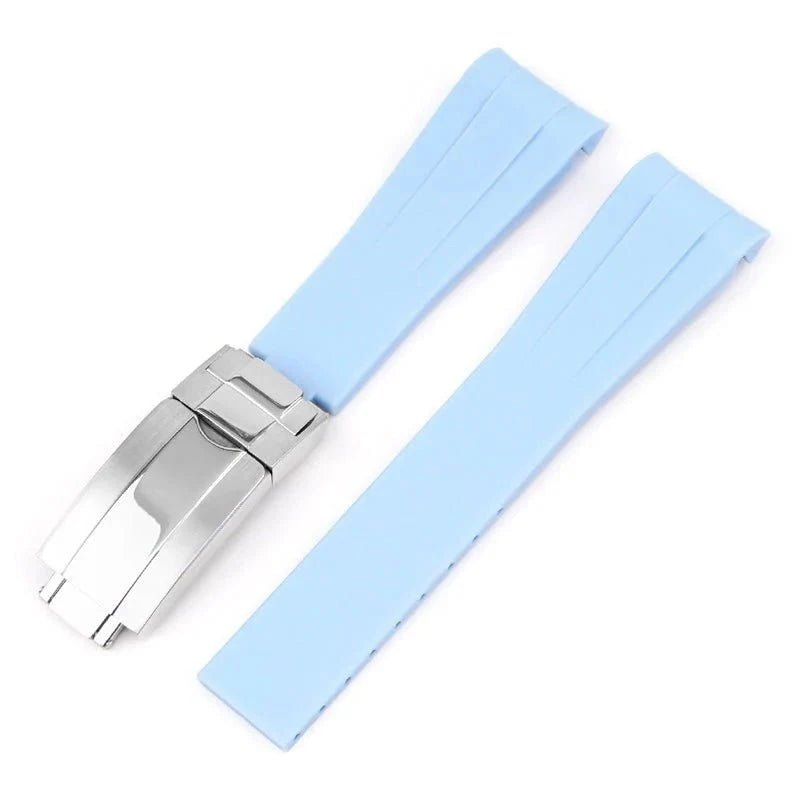 Faltschließe Kautschukarmband für Rolex Air - King 126900/116900 – Baby Blau - Helvetus DE