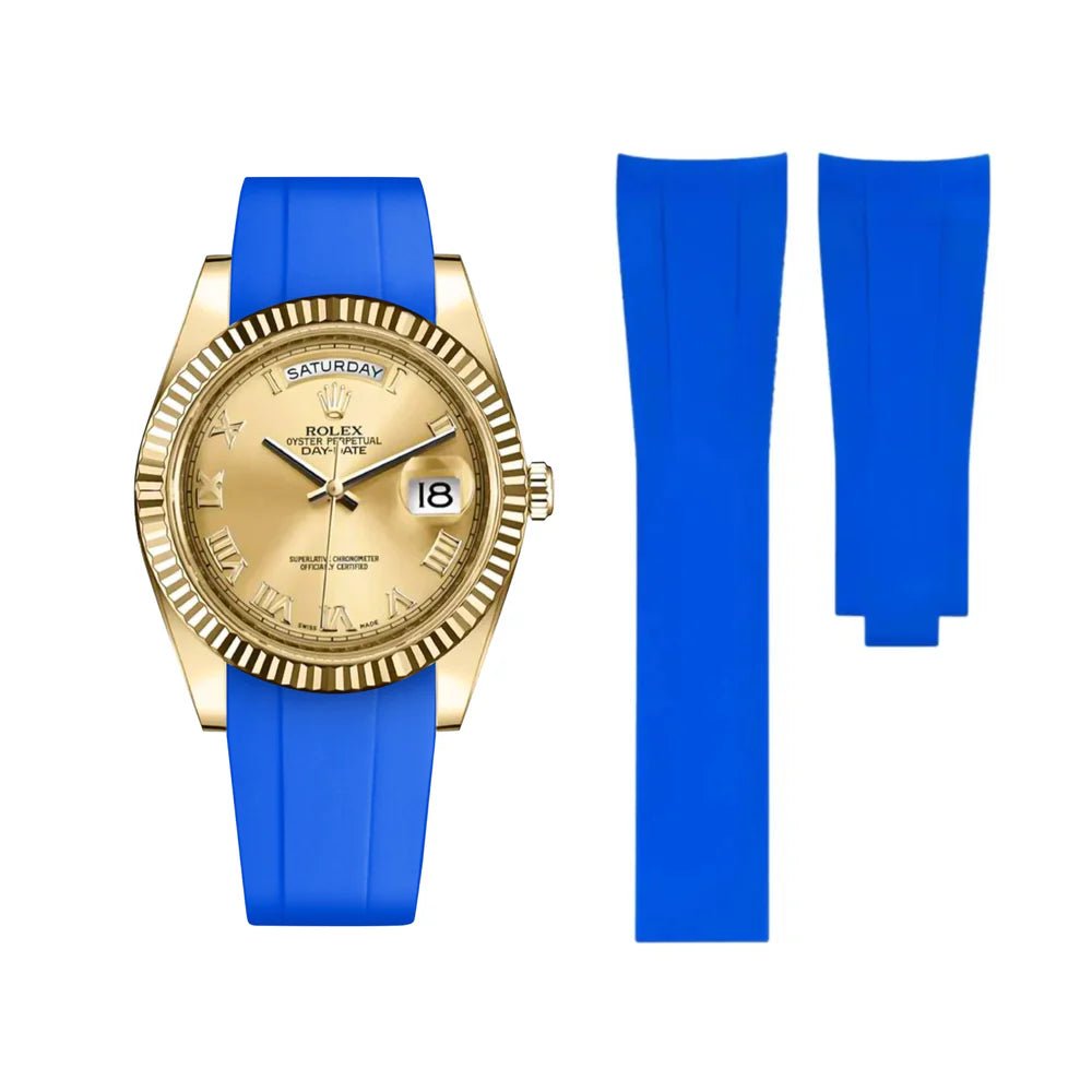 Faltschließe Kautschukarmband für Rolex Day - Date II 41mm – Blau - Helvetus DE