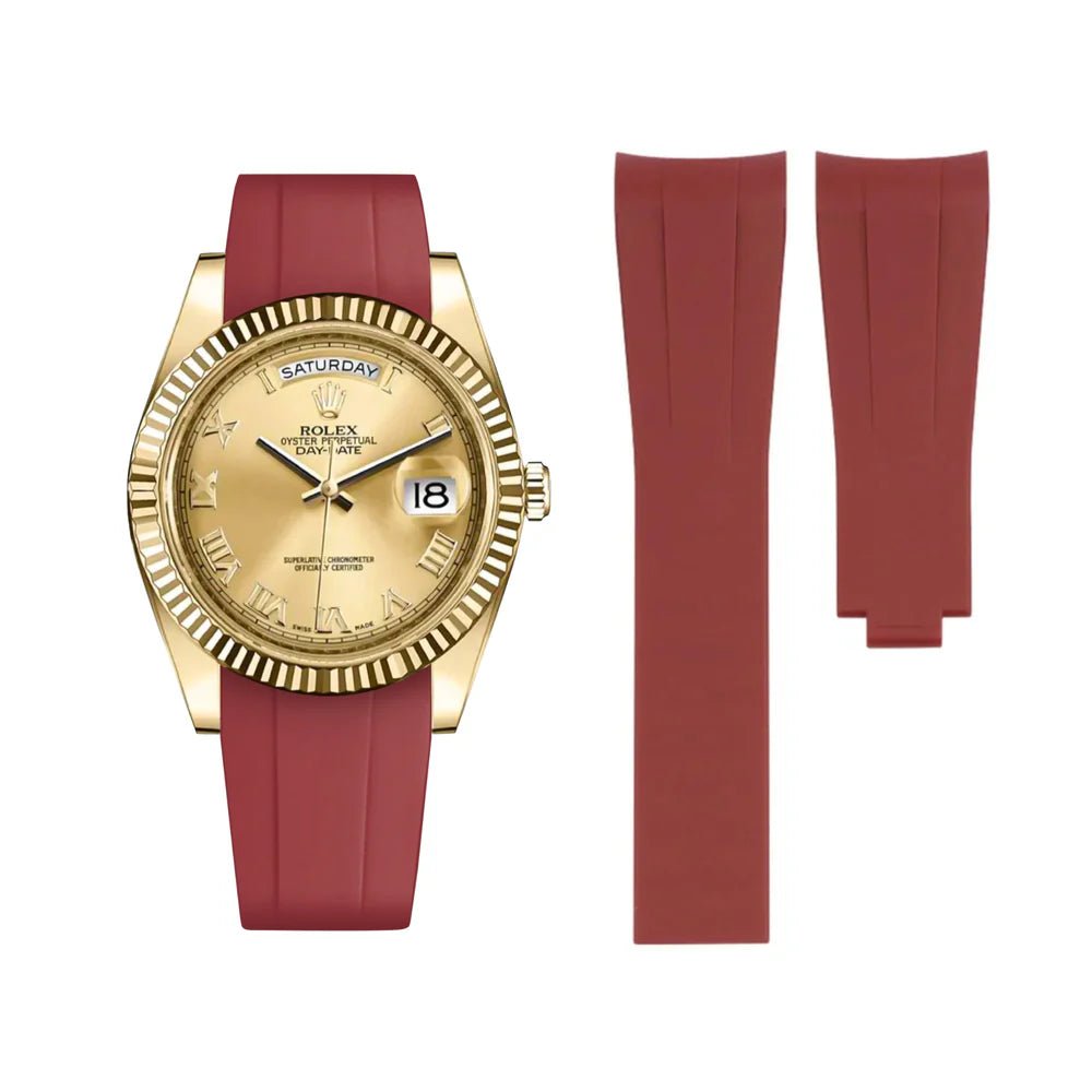 Faltschließe Kautschukarmband für Rolex Day - Date II 41mm – Bordeaux - Helvetus DE