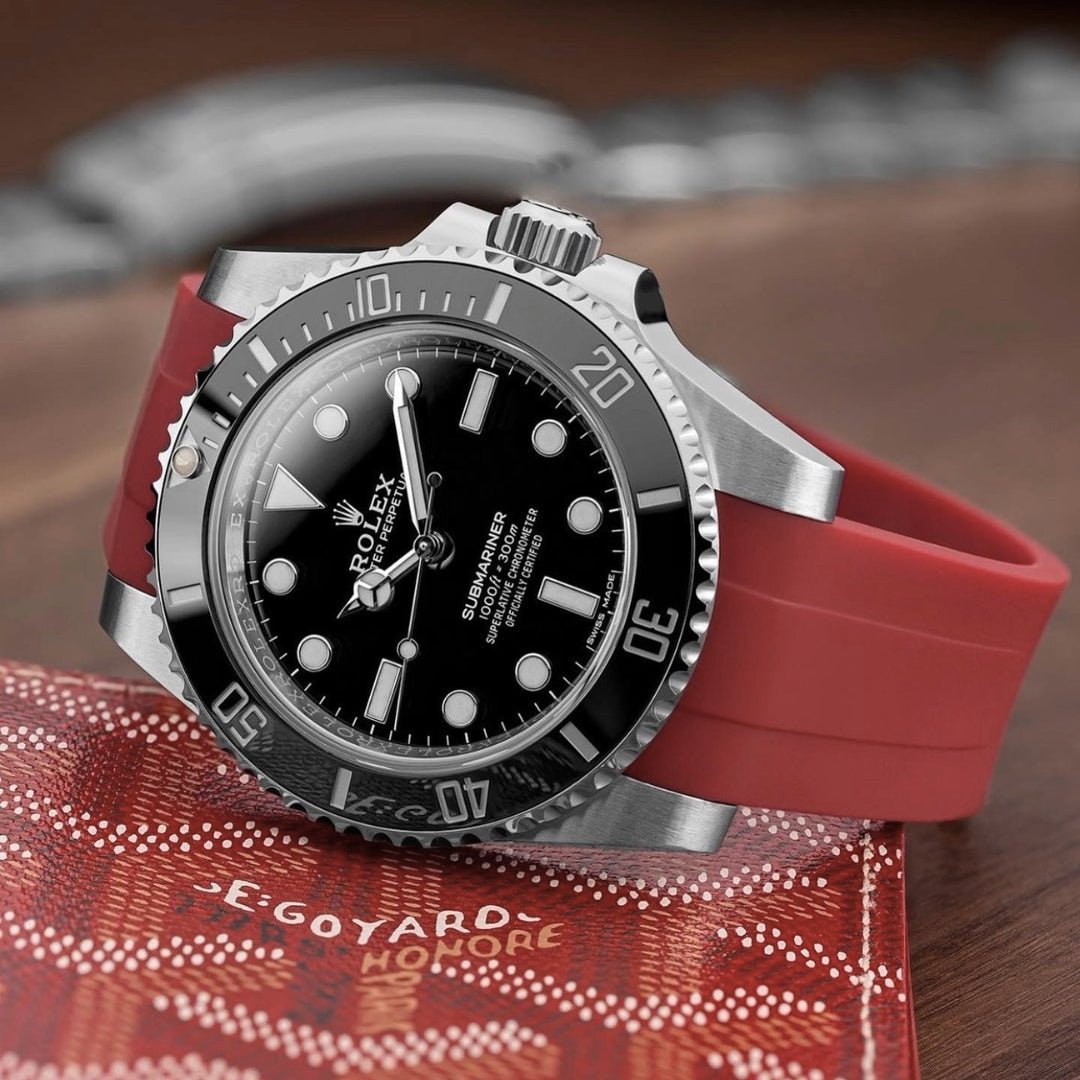 Faltschliesse Kautschukarmband für Rolex Submariner – Bordeaux - Helvetus DE