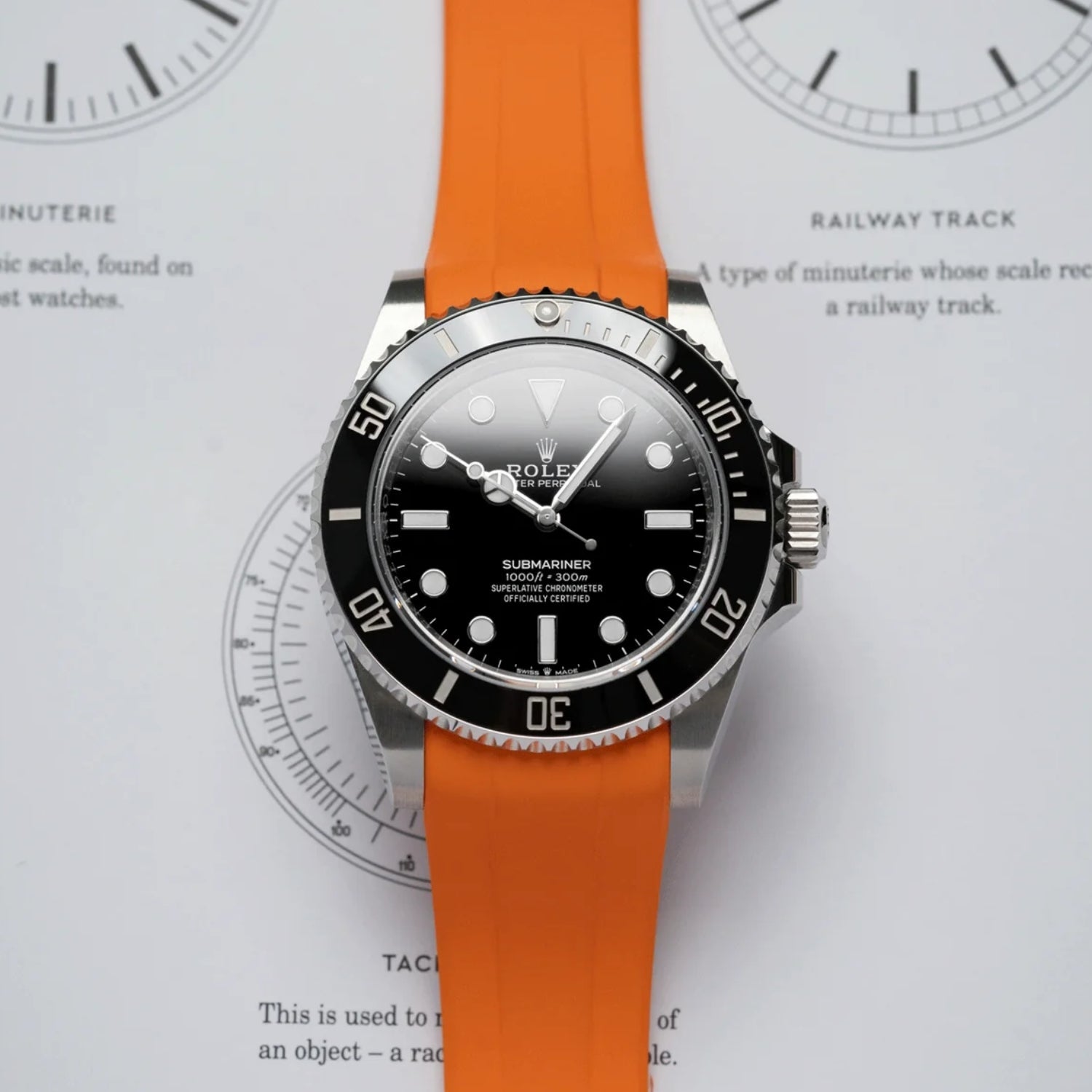 Faltschliesse Kautschukarmband für Rolex Submariner – Orange - Helvetus DE