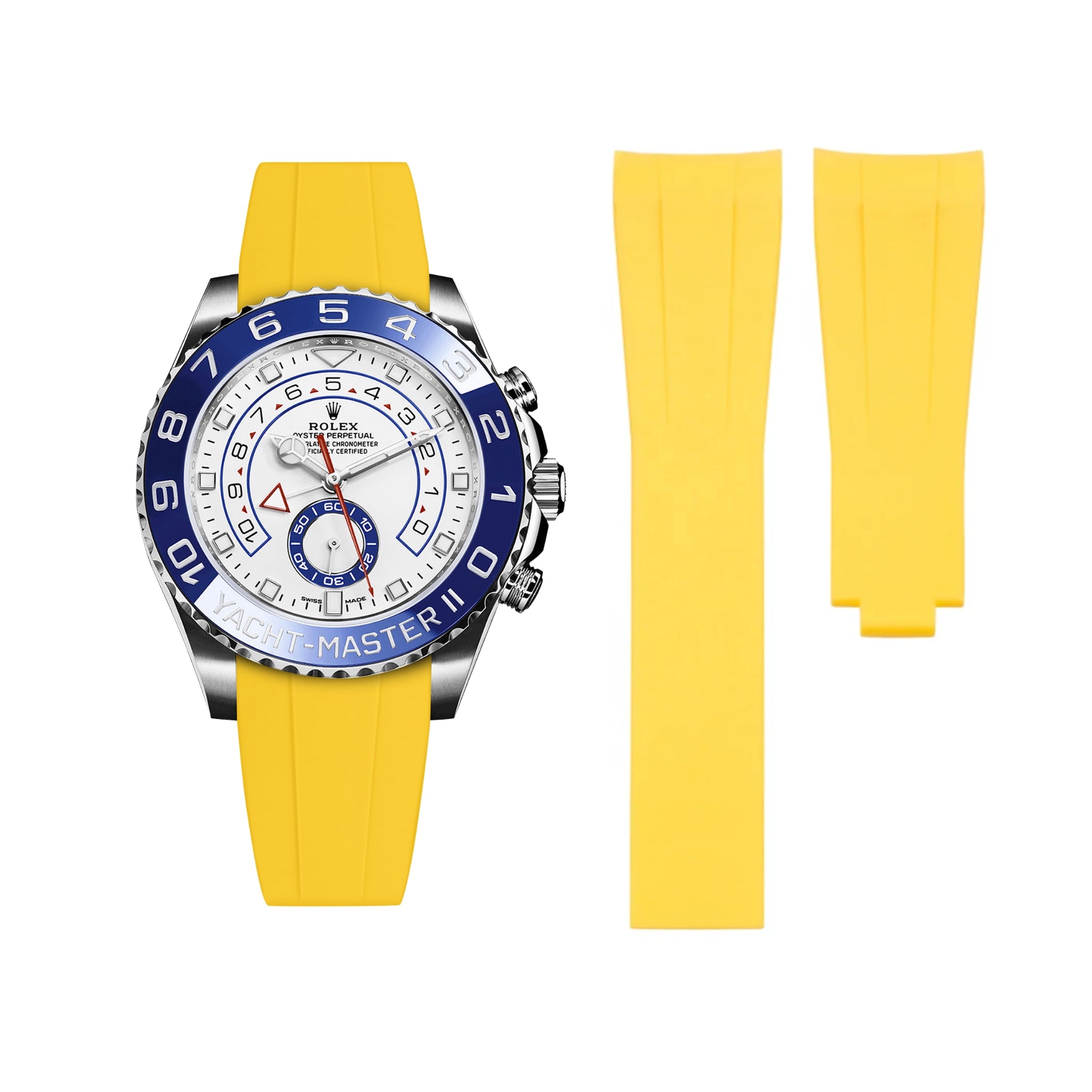 Faltschließe Kautschukarmband für Rolex Yacht - Master II – Gelb - Helvetus DE