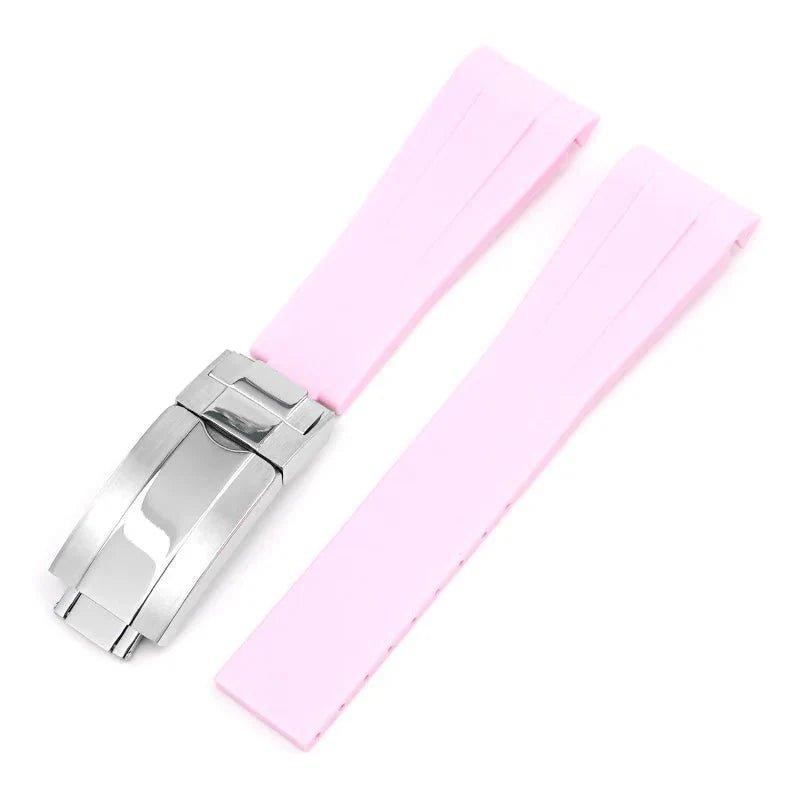 Faltschliessen Kautschukarmband für Rolex Milgauss in Pink - Helvetus DE