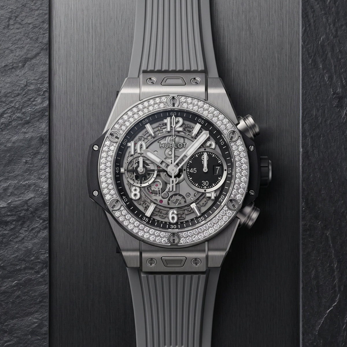 Hublot Big Bang Unico Click Armband aus Kautschuk – Grau - Helvetus