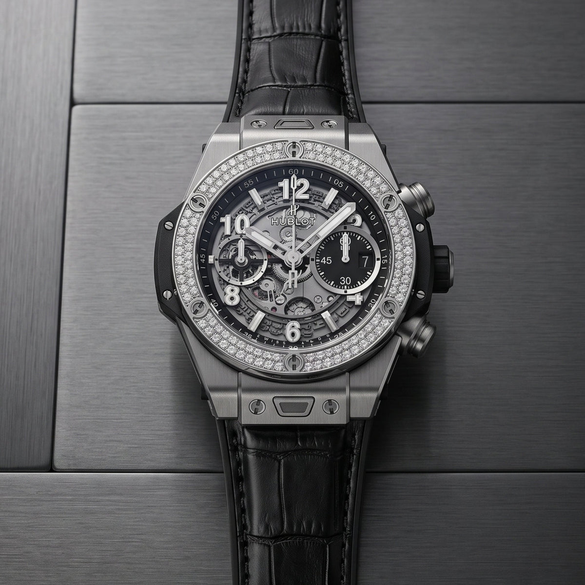 Hublot Big Bang Unico Click Armband aus Leder – Schwarz - Helvetus