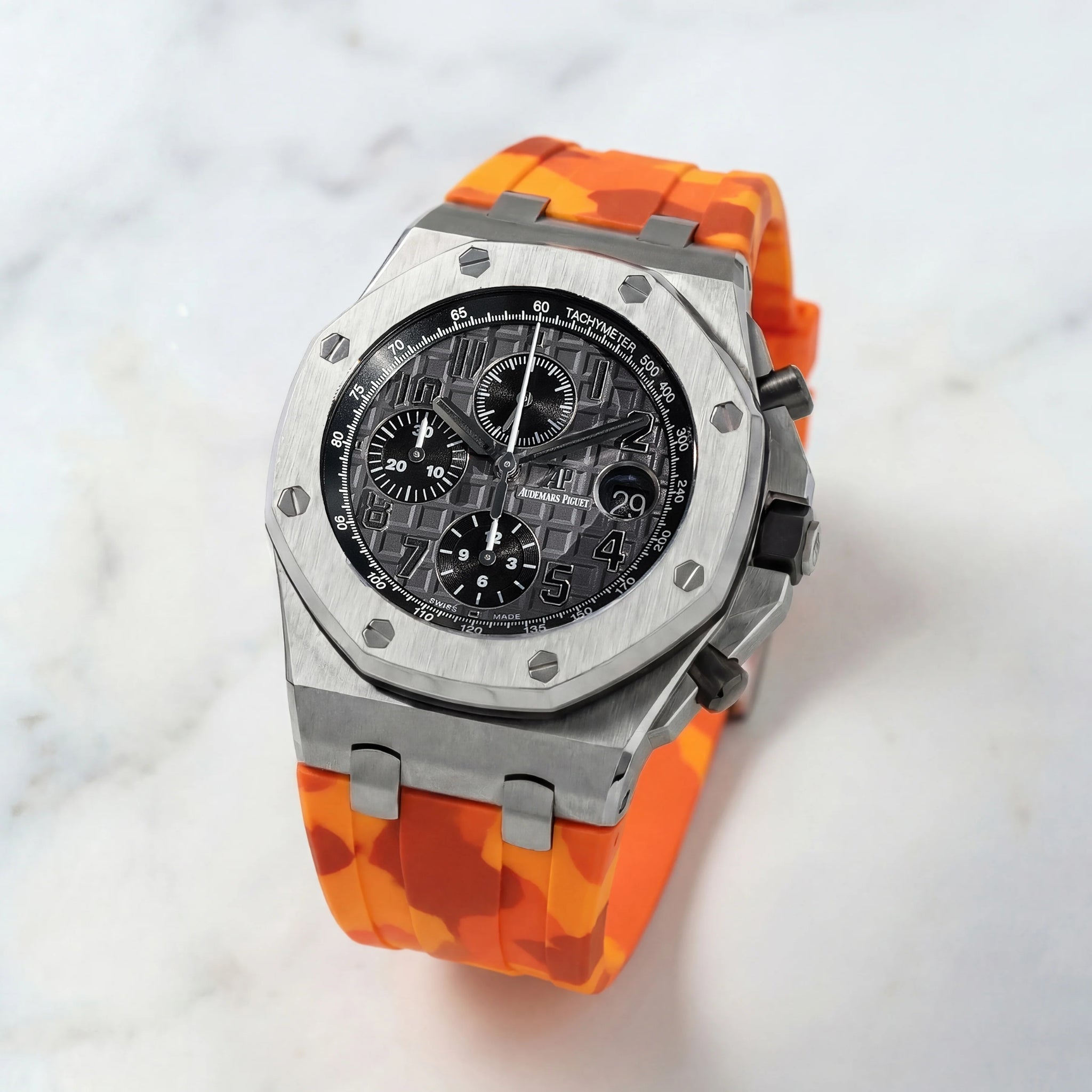 Kautschuk Armband - für alle Audemars Piguet Offshore 42mm - Orange Camo - Helvetus