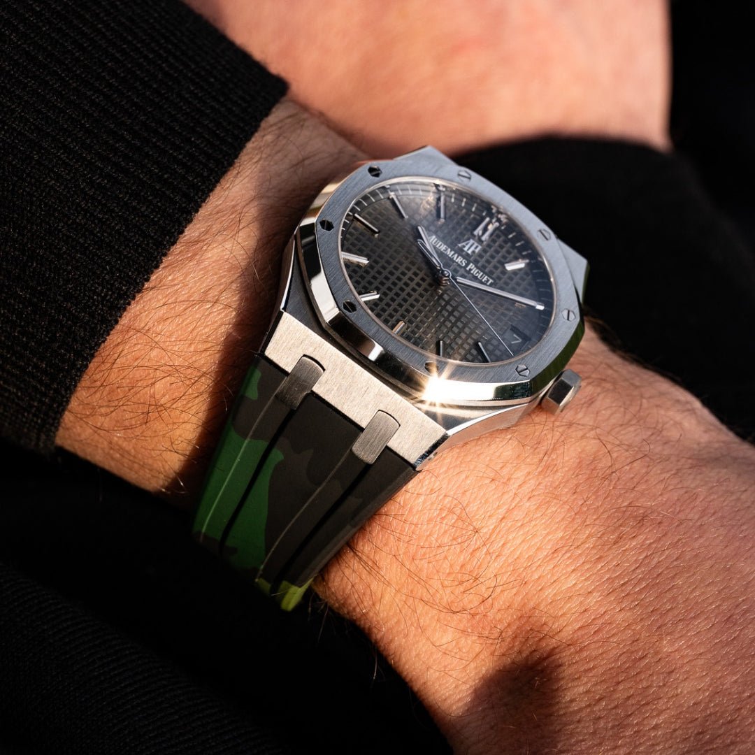 Kautschuk Armband - für alle Audemars Piguet Royal Oak 41mm - Militär Camouflage - Helvetus DE