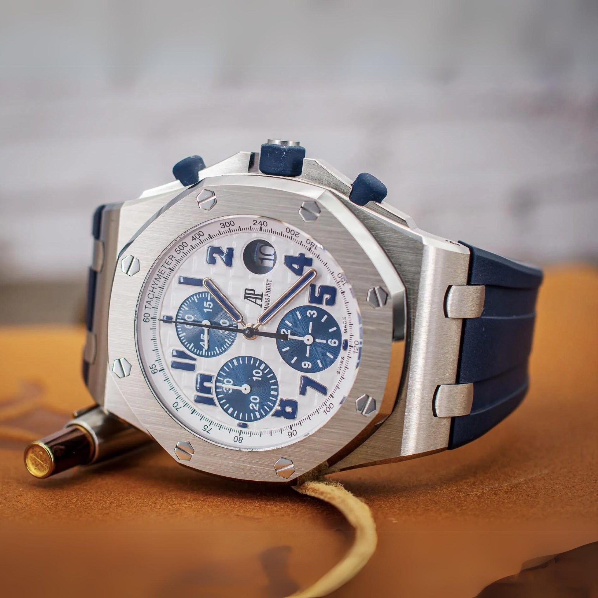 Kautschuk Armband - fur alle AP Offshore 42mm - Dunkel Blau - Helvetus DE