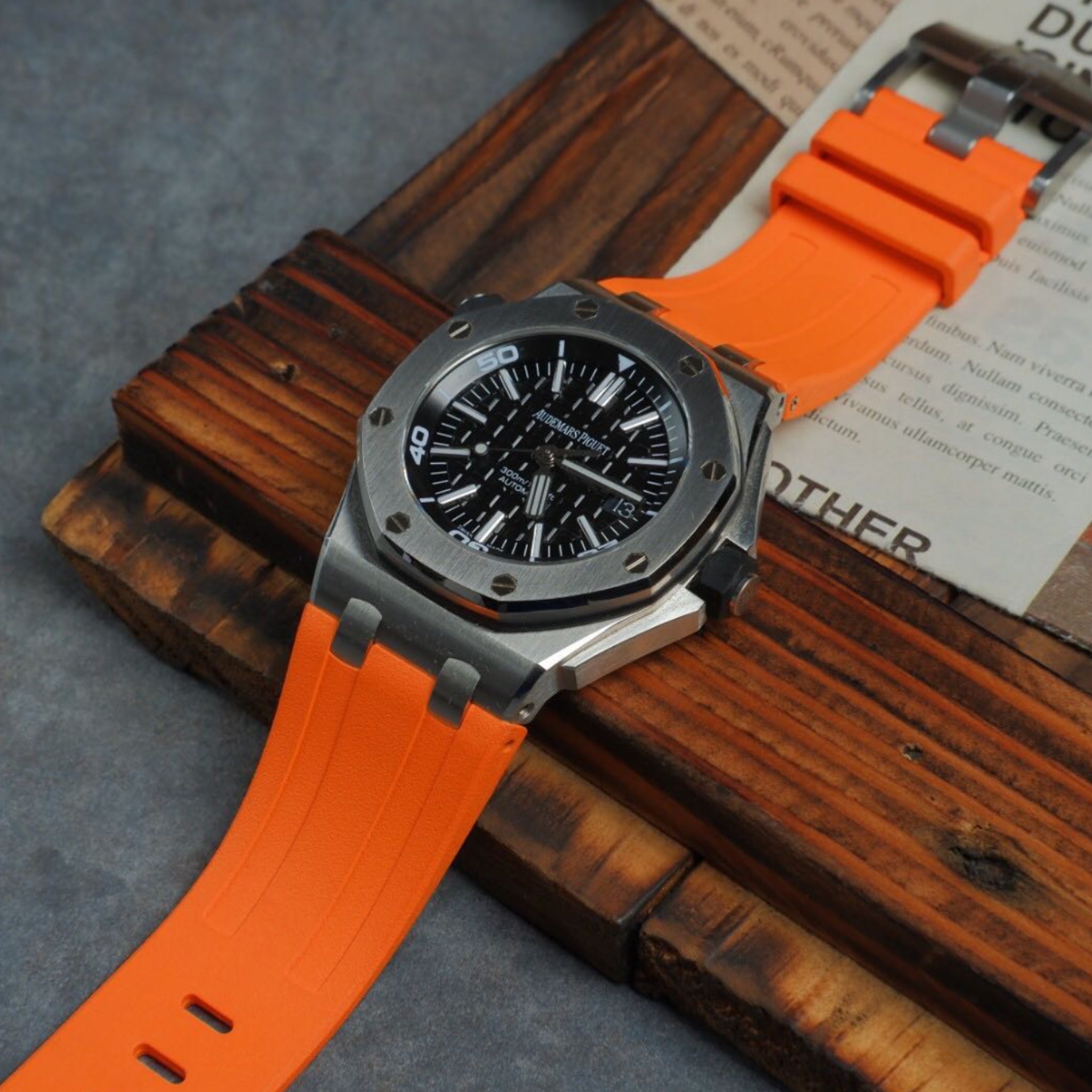 Kautschuk Armband - fur alle AP Offshore Diver - Orange - Helvetus DE