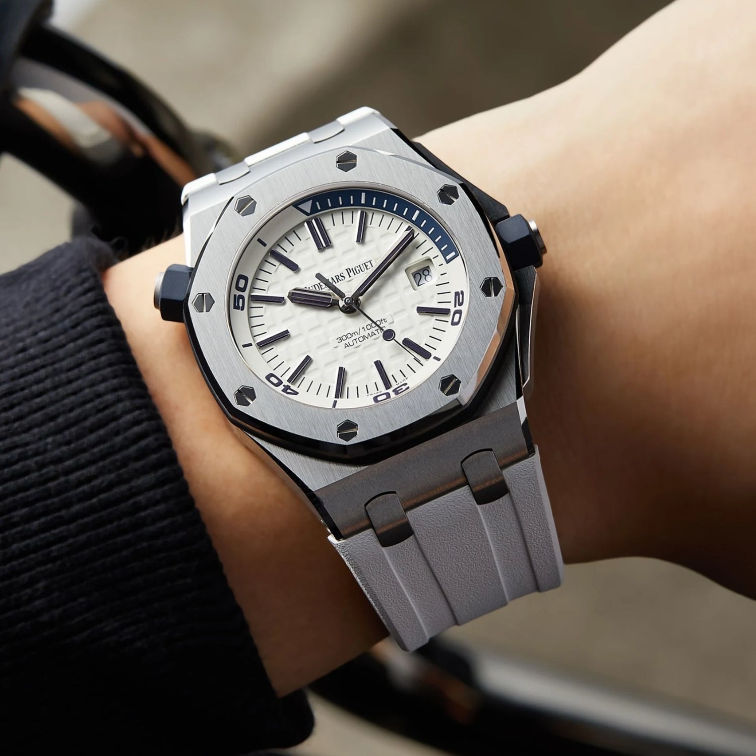 Kautschuk Armband - für alle Audemars Piguet Offshore Diver - Weiss - Helvetus DE