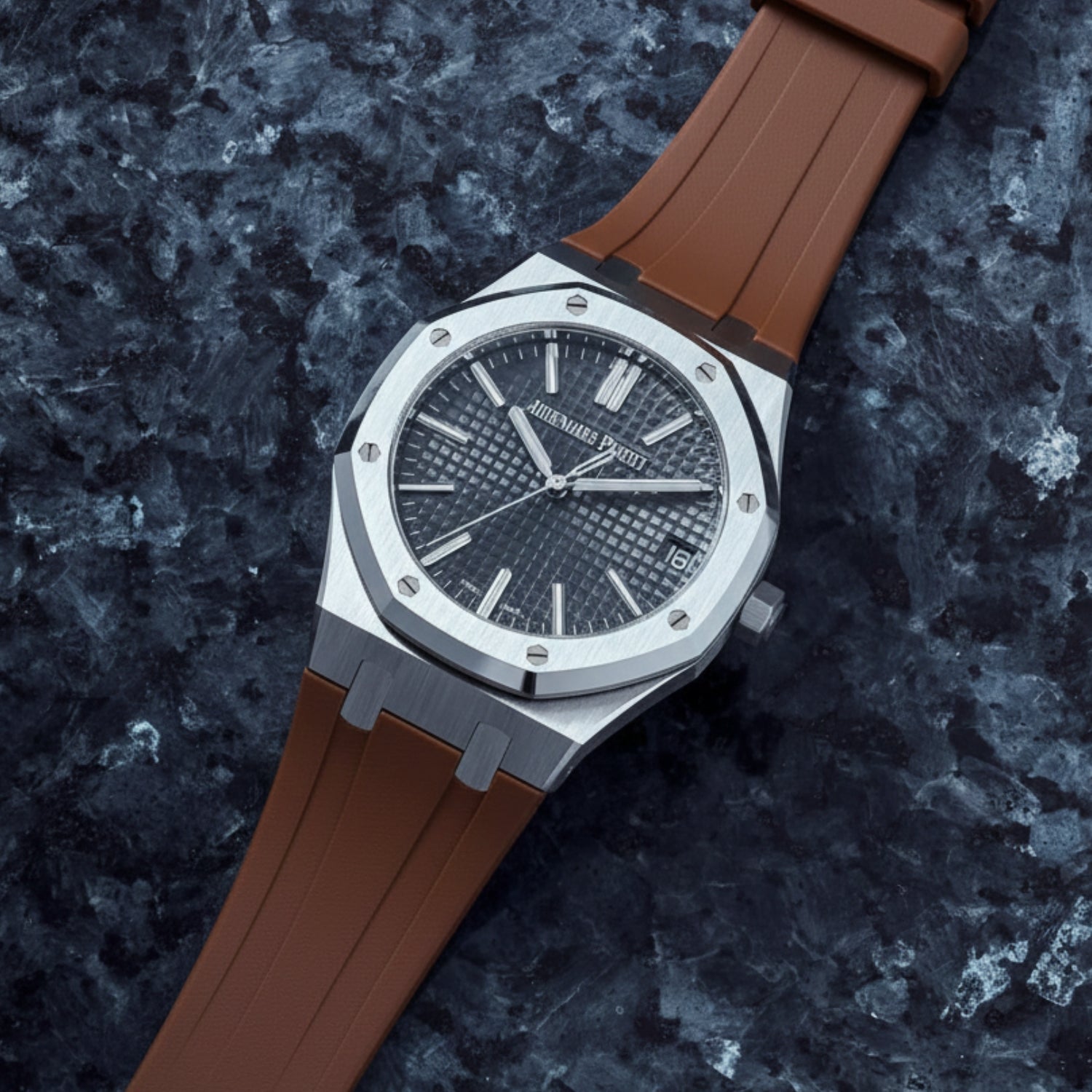 Kautschuk Armband - für alle Audemars Piguet Royal Oak 41mm - Braun - Helvetus DE