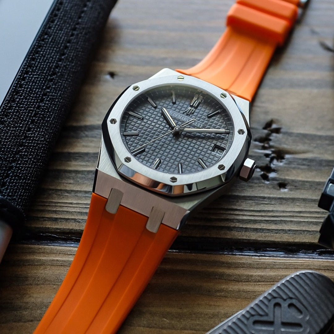 Kautschuk Armband - für alle Audemars Piguet Royal Oak 41mm - Orange - Helvetus DE