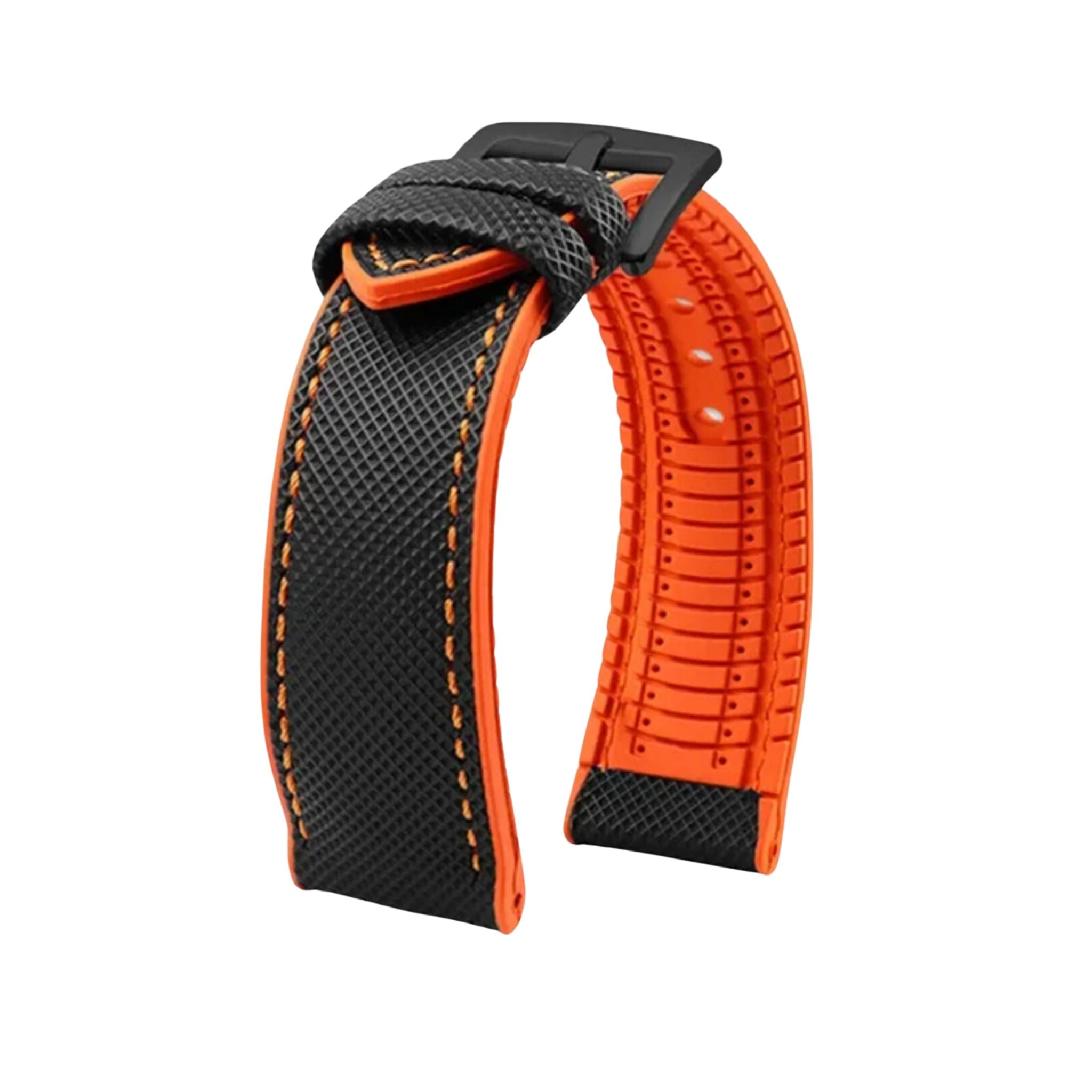 Kautschuk Armband für Blancpain X Swatch – Schwarz/Orange - Helvetus DE