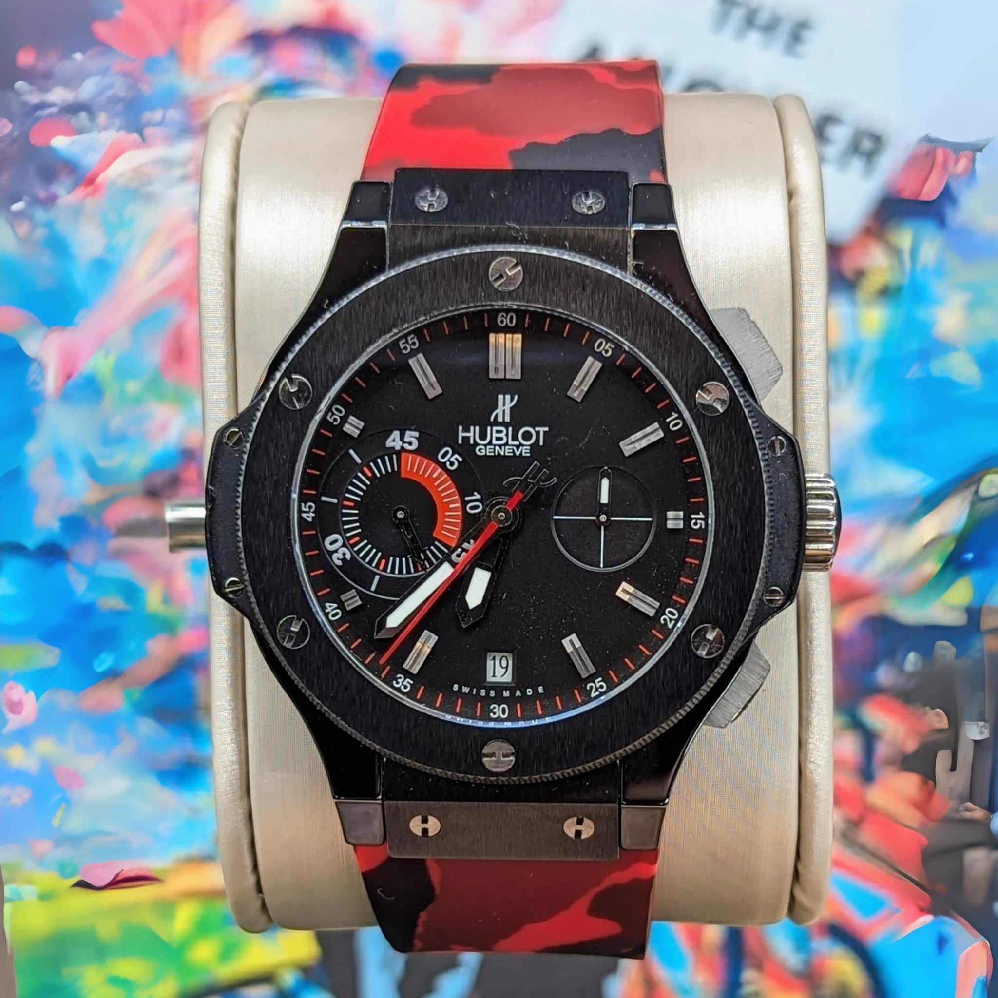 Kautschuk Armband – Für Hublot Big Bang 44mm – Rot Camo - Helvetus DE