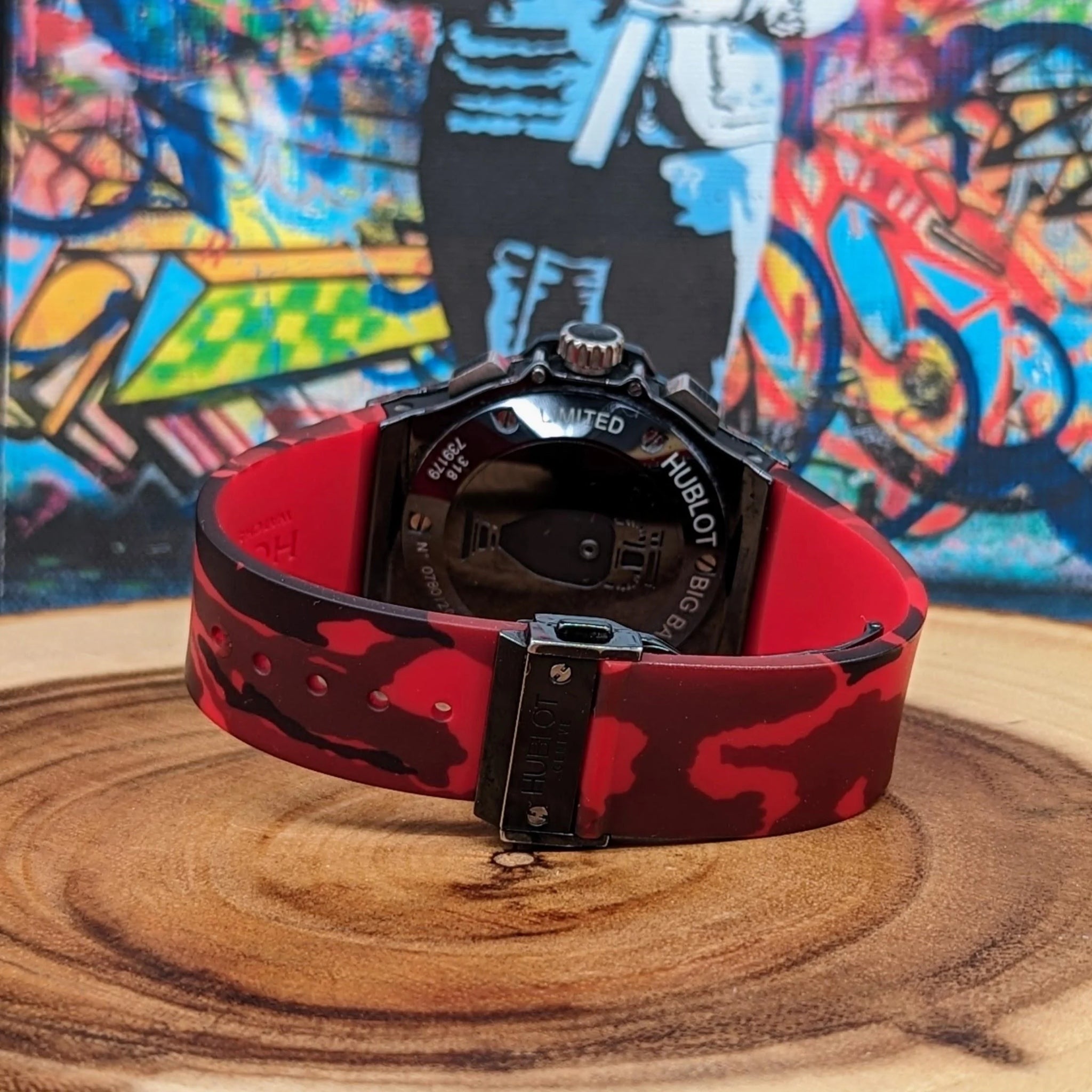 Kautschuk Armband – Für Hublot Big Bang 44mm – Rot Camo - Helvetus DE