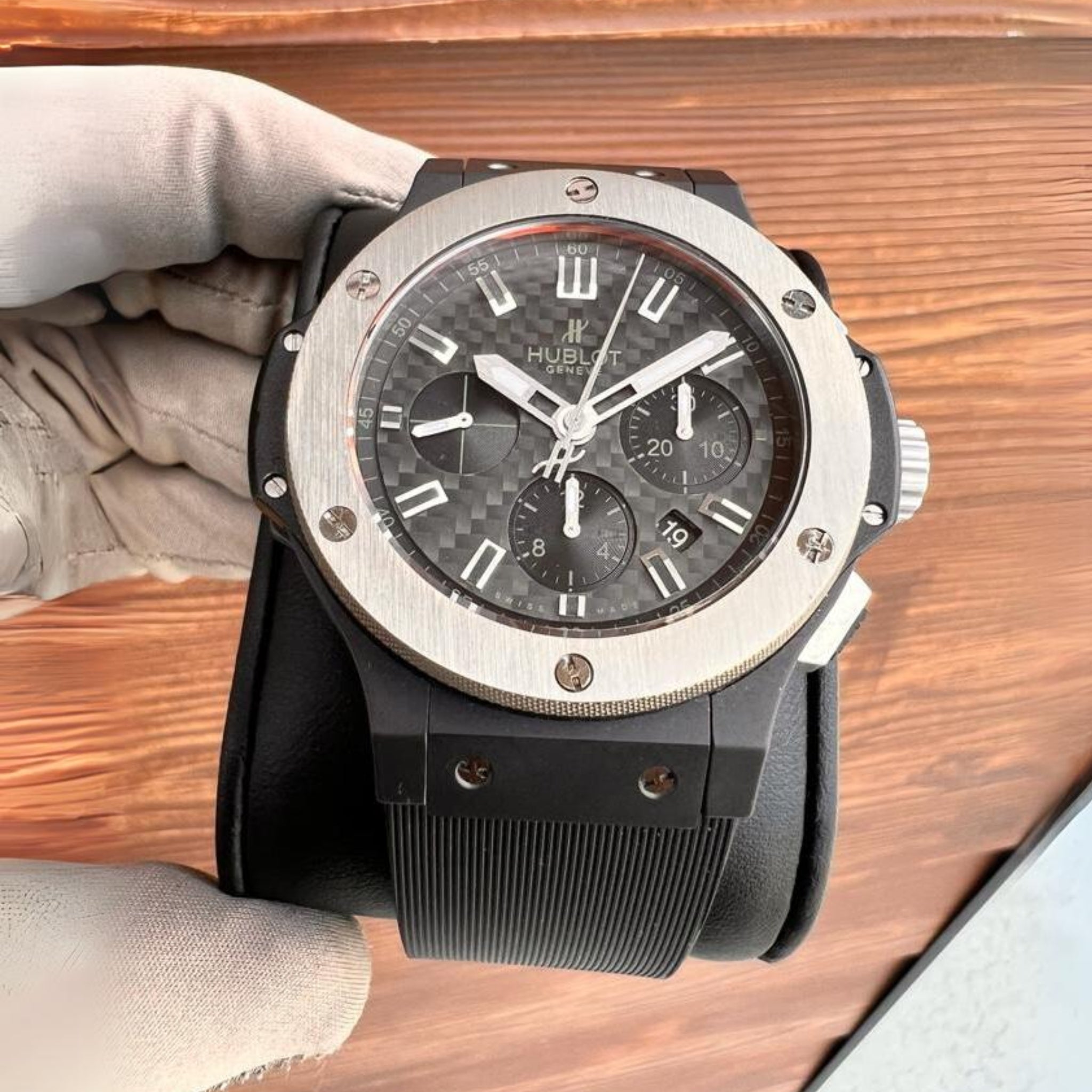 Kautschuk Armband – Für Hublot Big Bang 44mm – Schwarz - Helvetus DE