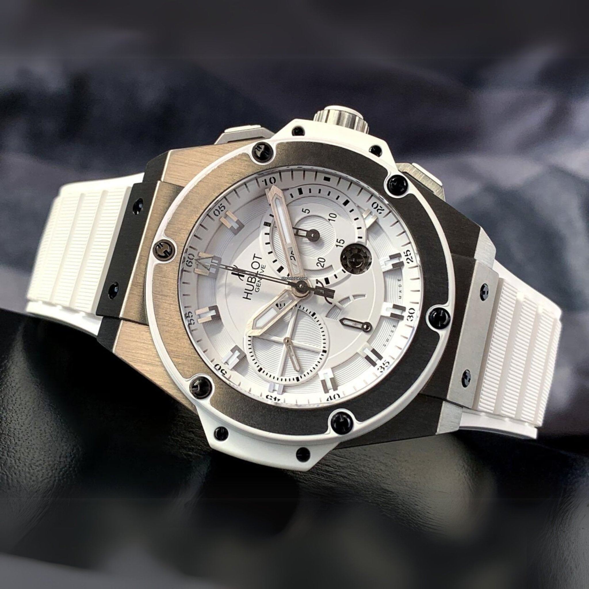 Kautschuk Armband – Für Hublot King Power – Weiss - Helvetus DE