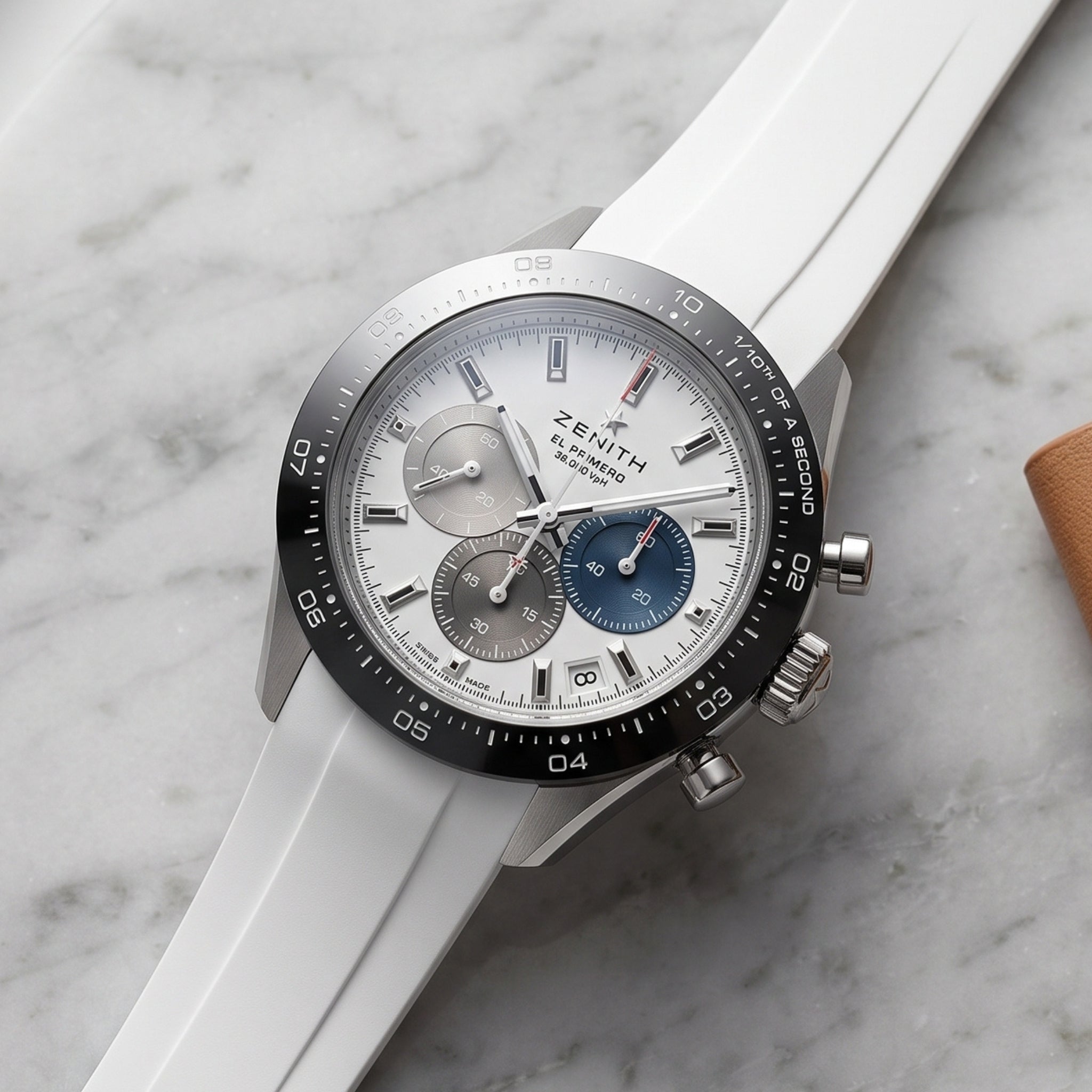 Kautschukarmband für alle Zenith Chronomaster Modelle – Weiss - Helvetus