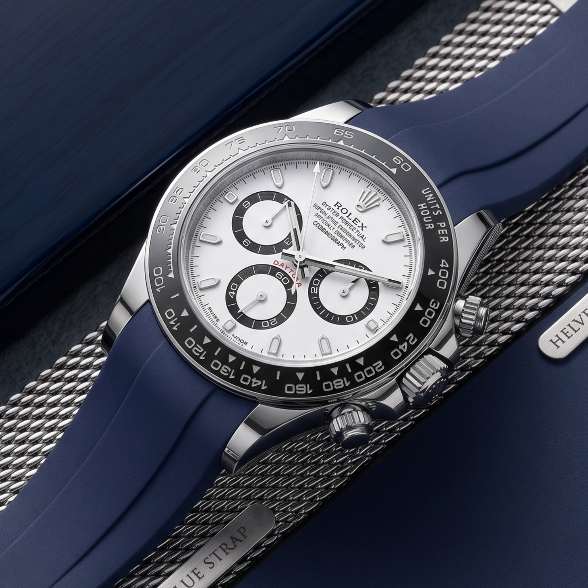 Kautschukarmband – für Rolex Daytona – Dunkel Blau - Helvetus