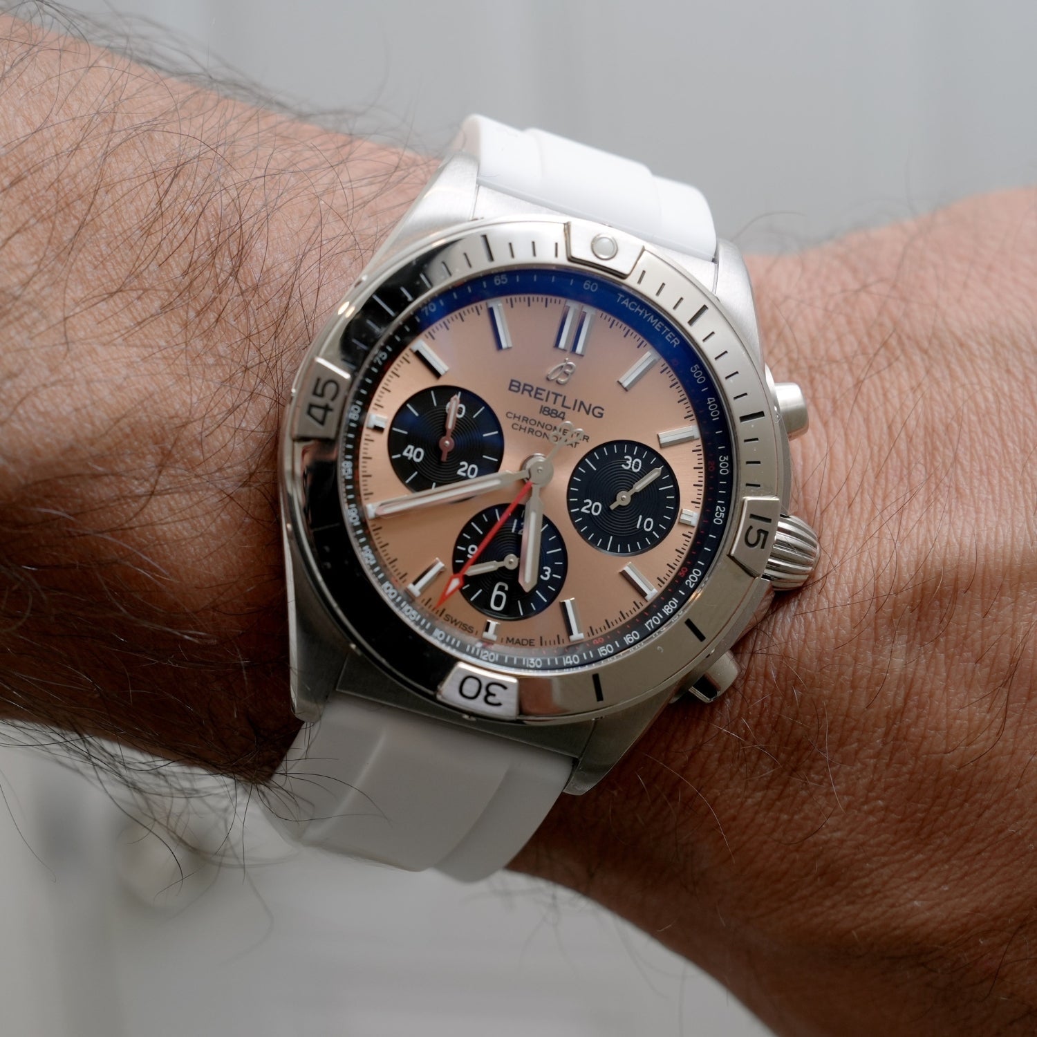 Kautschukarmband – Für alle Breitling Chronomat Modelle – Weiss - Helvetus DE