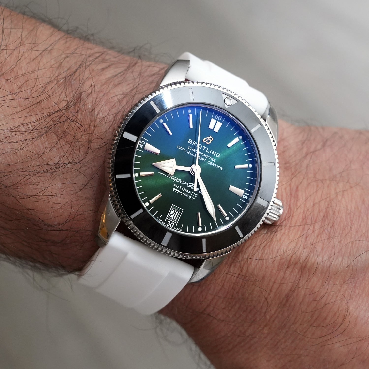 Kautschukarmband – Für alle Breitling Superocean Modelle – Weiss - Helvetus DE