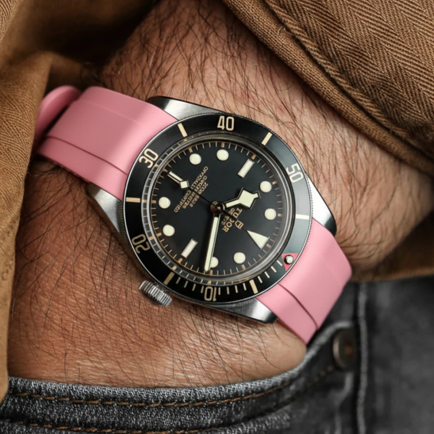 Kautschukarmband - Für alle Tudor Black Bay Modelle - Pink - Helvetus DE