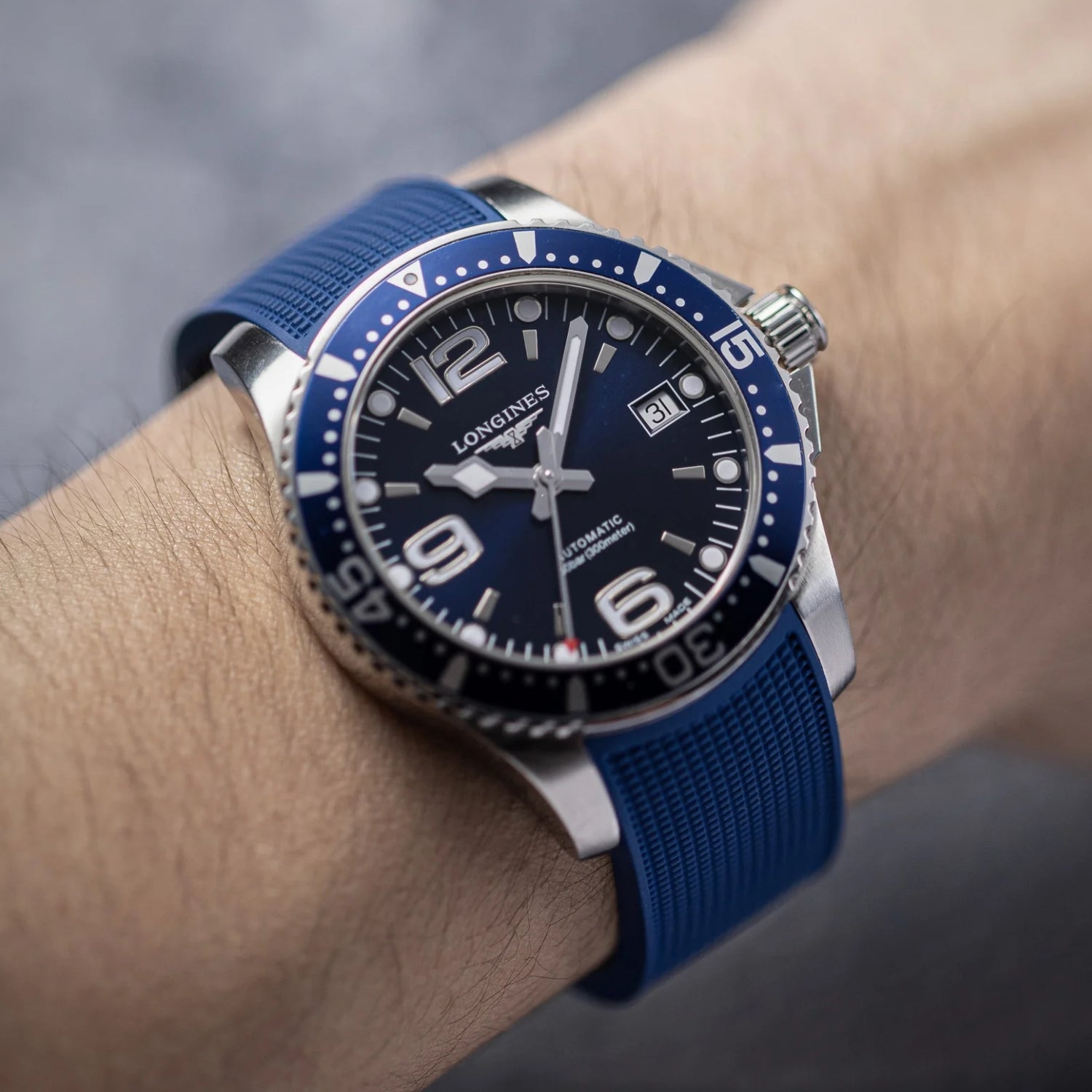 Kautschukarmband – Für Longines HydroConquest – Blau - Helvetus DE