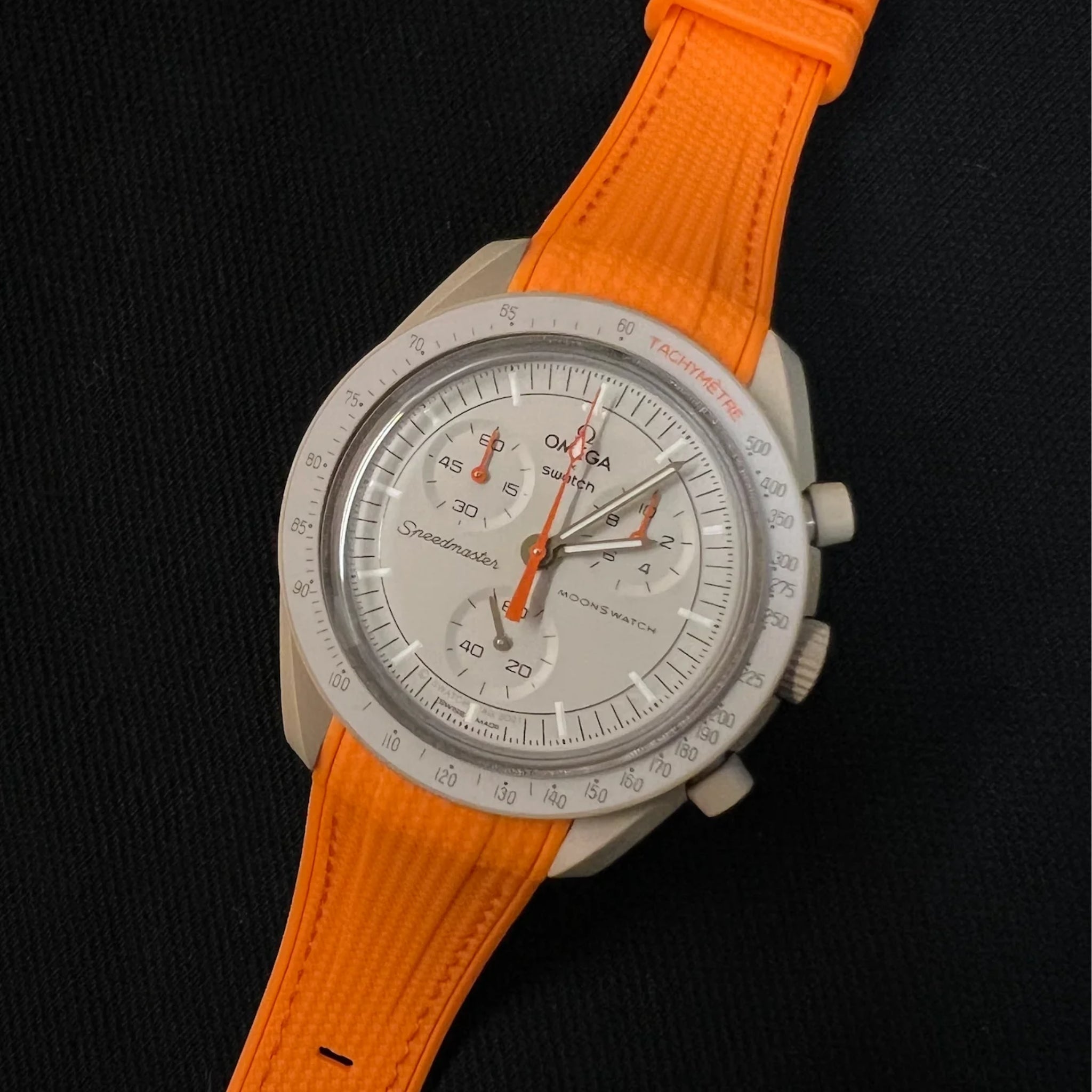 Kautschukarmband – Für Mission to Jupiter | Omega X Swatch | MoonSwatch – Orange mit Orange - Helvetus DE