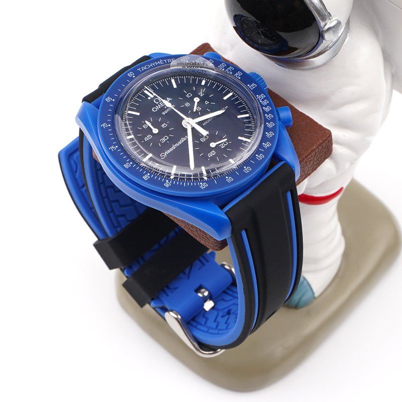 Kautschukarmband – Für MoonSwatch Mission to Neptune – Blau/Schwarz - Helvetus DE