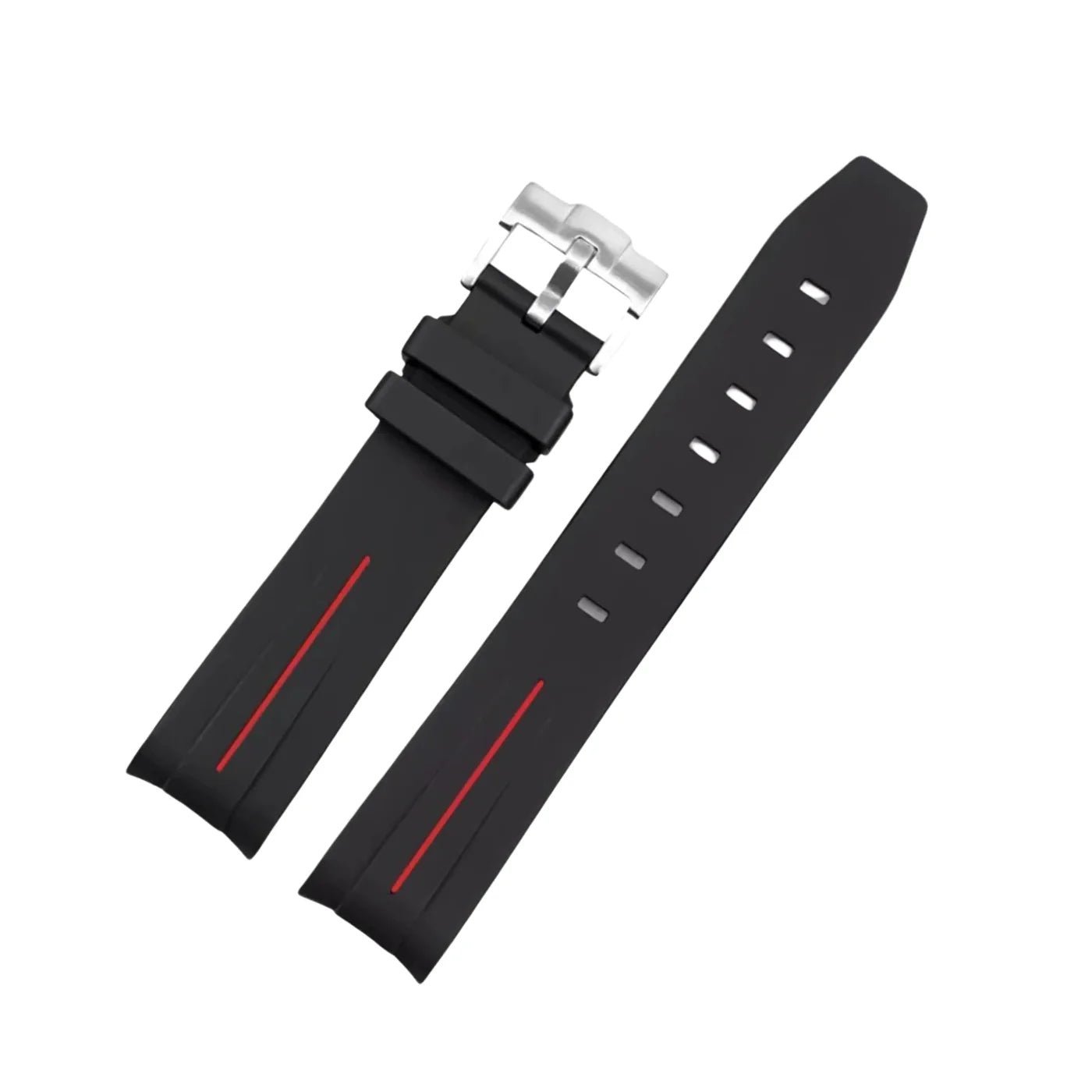 Kautschukarmband – Für Omega Speedmaster – LuxLine® - Schwarz/Rot - Helvetus DE