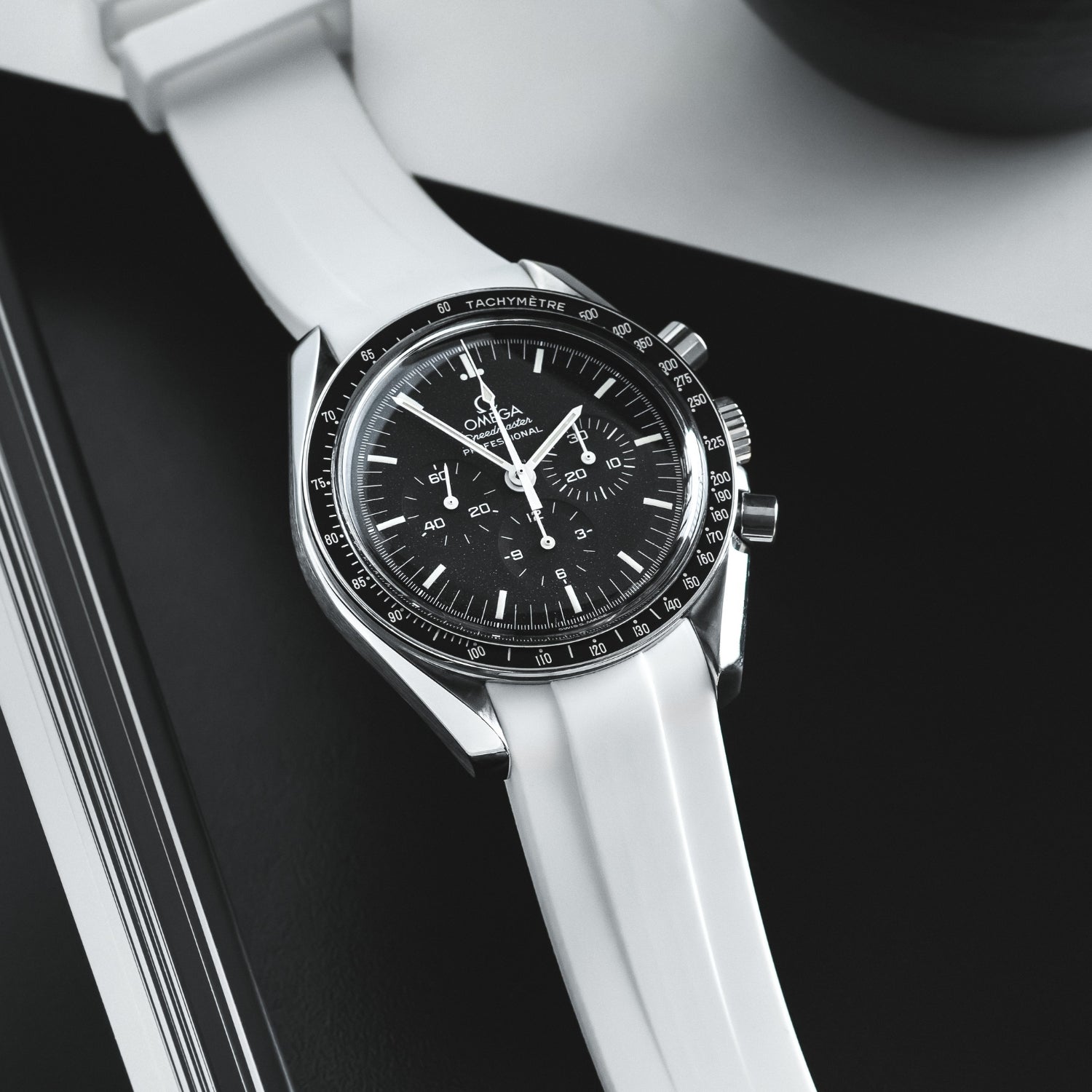 Kautschukarmband – Für Omega Speedmaster – Weiss - Helvetus DE