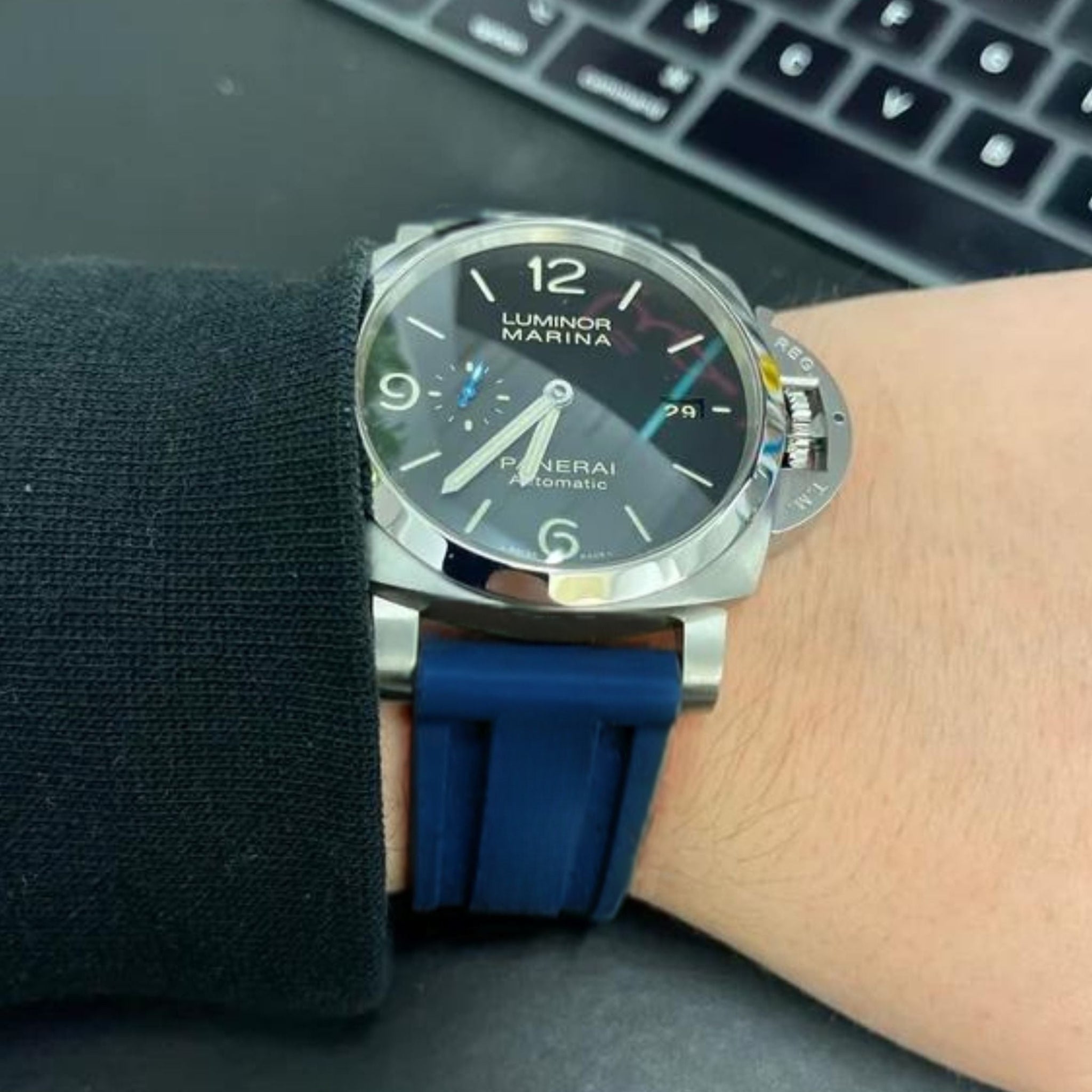 Kautschukarmband – Für Panerai – dunkel Blau - Helvetus DE