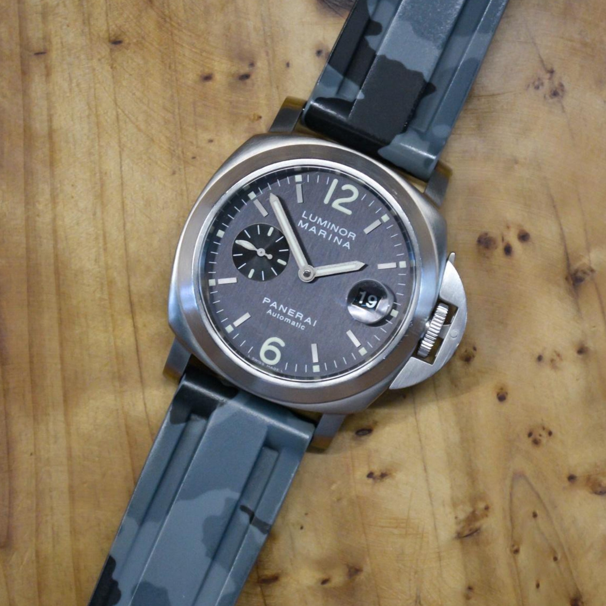 Kautschukarmband – Für Panerai – Grau Camo - Helvetus DE