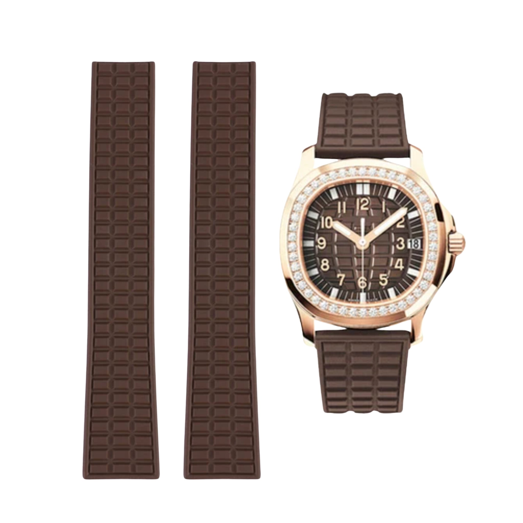 Kautschukarmband – Für Patek Philippe Aquanaut 5067A - 001, 5065, 5066, 5064 – Braun - Helvetus DE