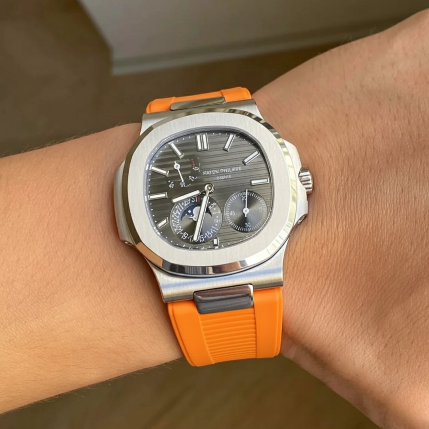 Kautschukarmband – Für Patek Philippe Nautilus – Orange - Helvetus DE