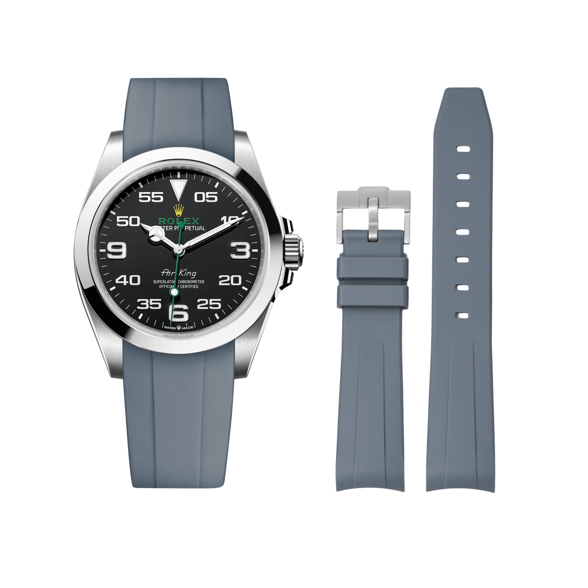 Kautschukarmband für Rolex Air - King 126900/116900 – Grau - Helvetus DE