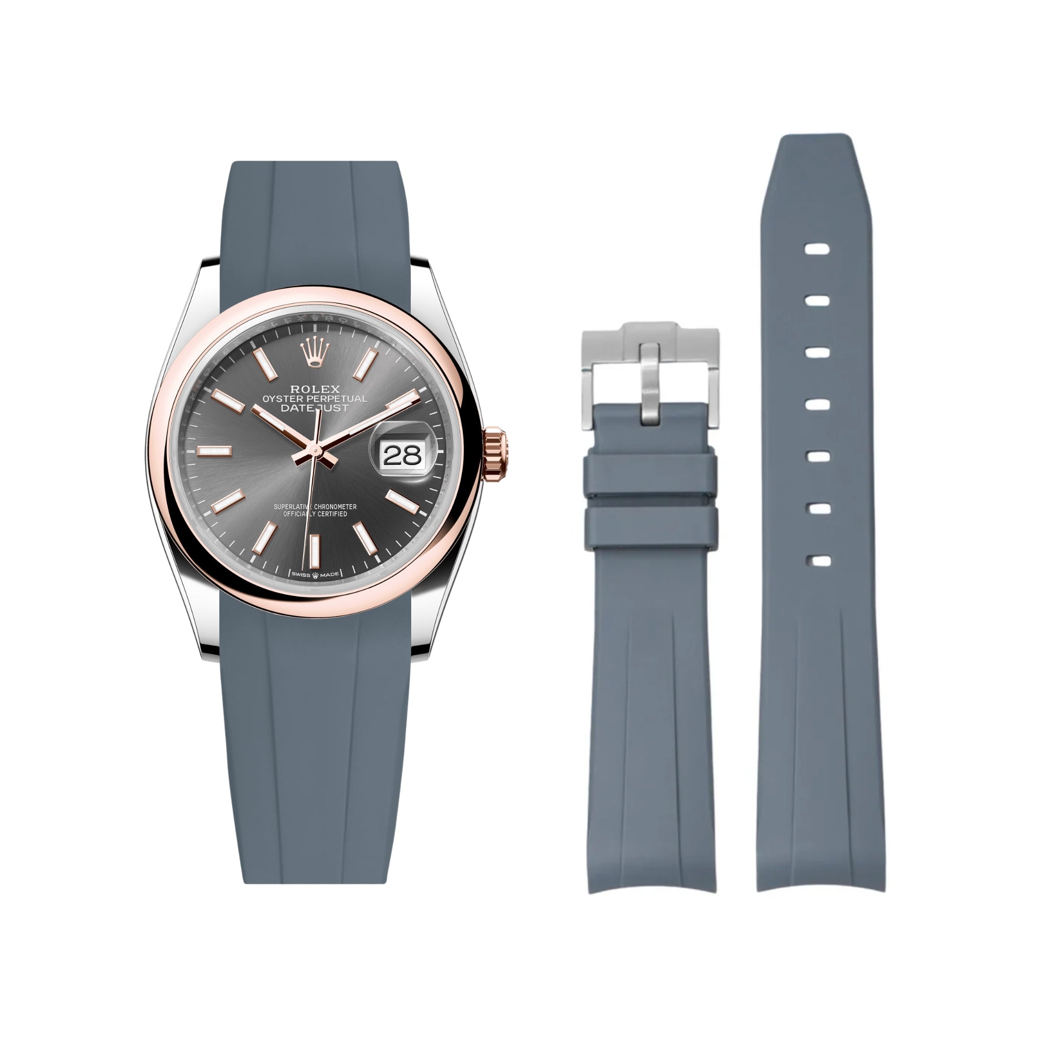 Kautschukarmband für Rolex Datejust 36 – Grau - Helvetus DE