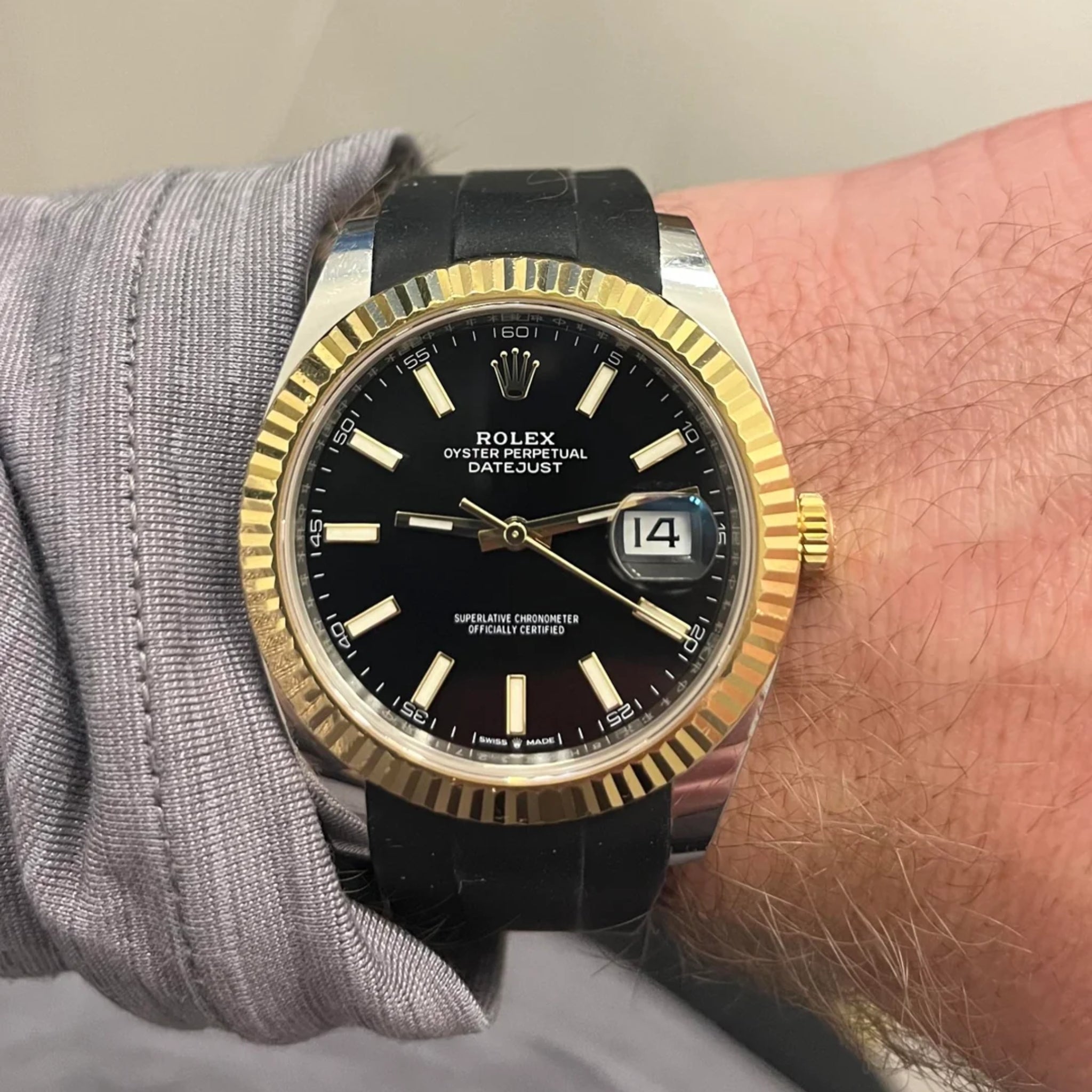 Kautschukarmband für Rolex Datejust 36 – Schwarz - Helvetus DE
