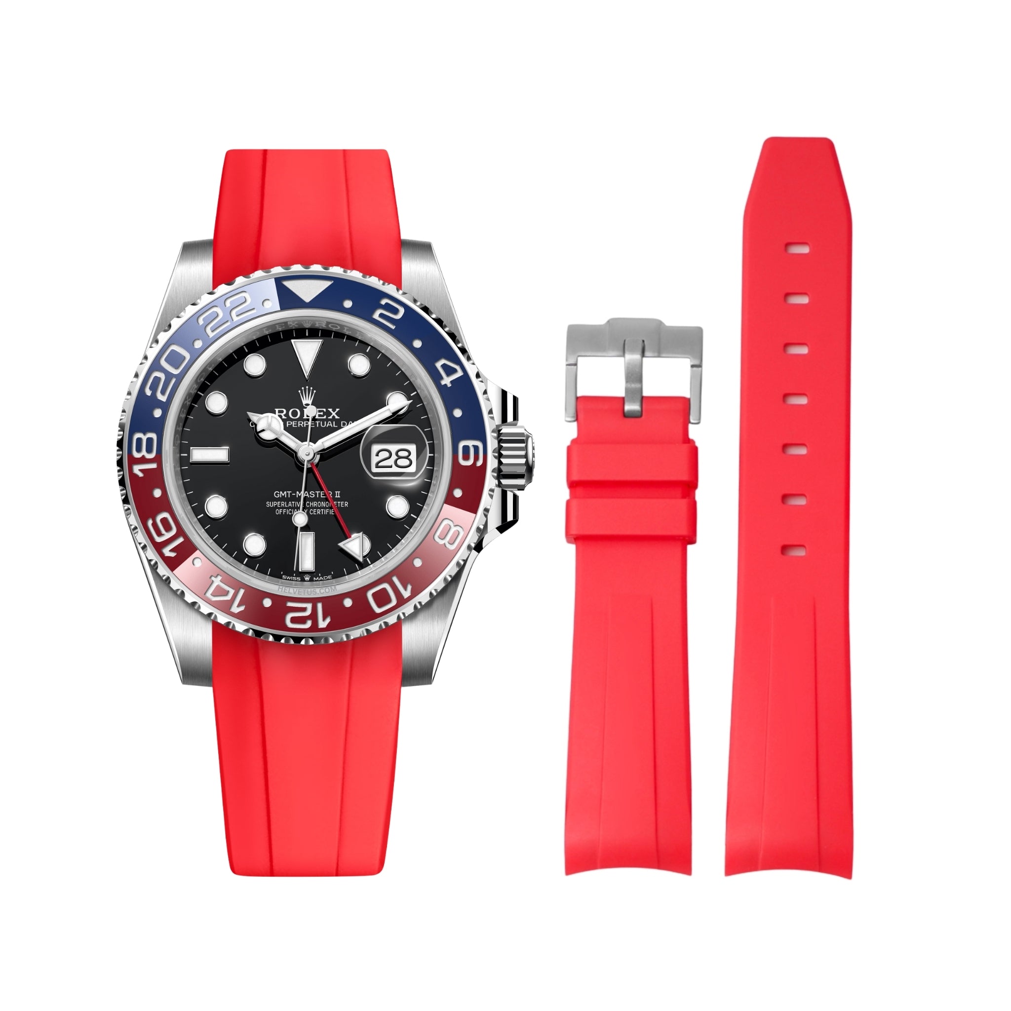 Kautschukarmband für Rolex GMT - Master II – Rot - Helvetus DE