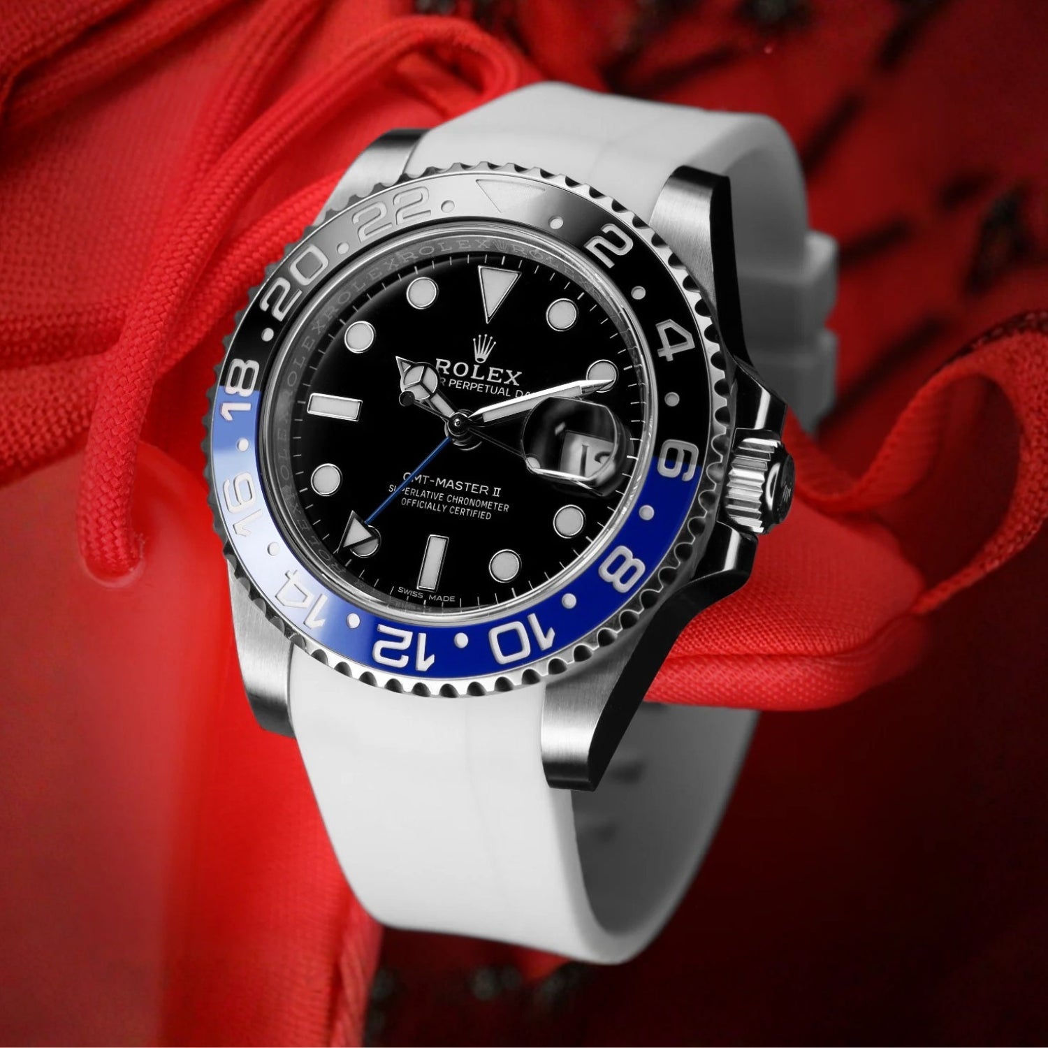 Kautschukarmband für Rolex GMT - Master II – Weiss - Helvetus DE