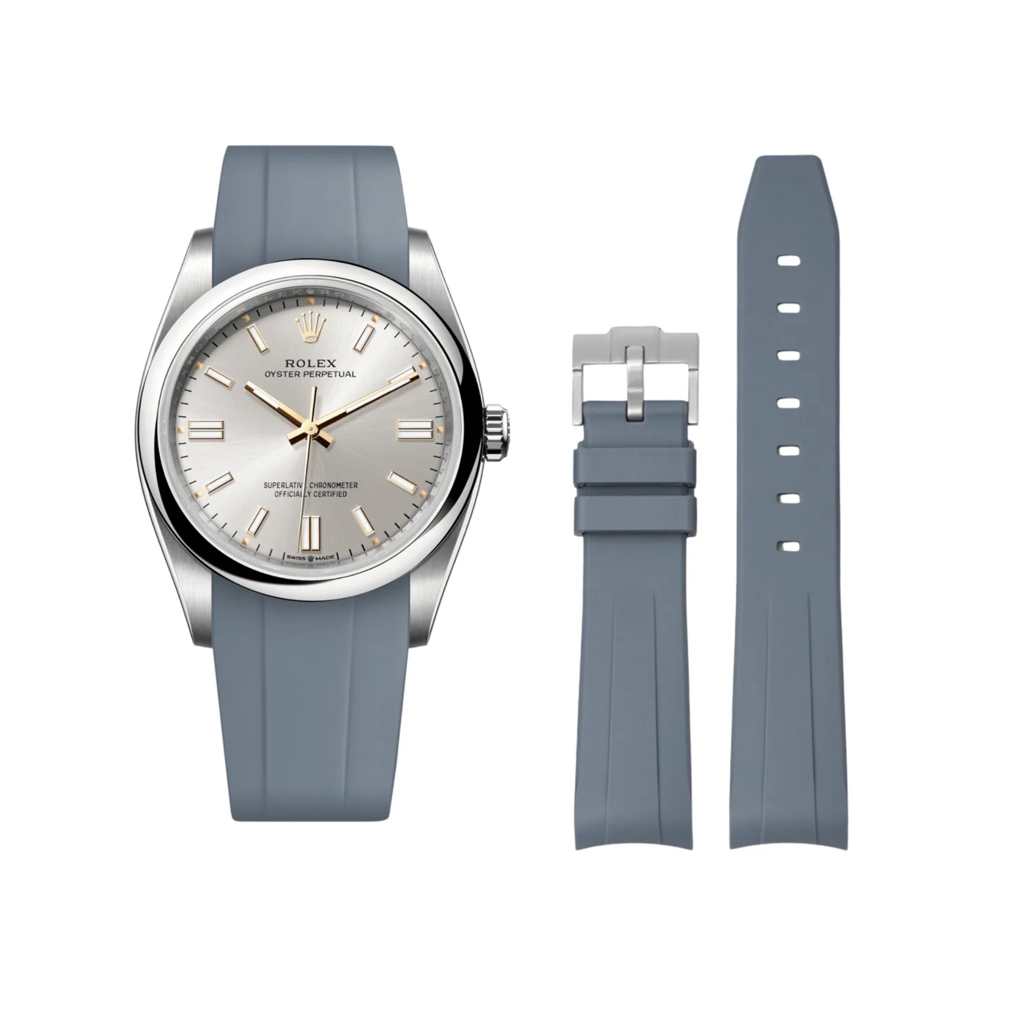 Kautschukarmband für Rolex Oyster Perpetual 36mm – Grau - Helvetus DE