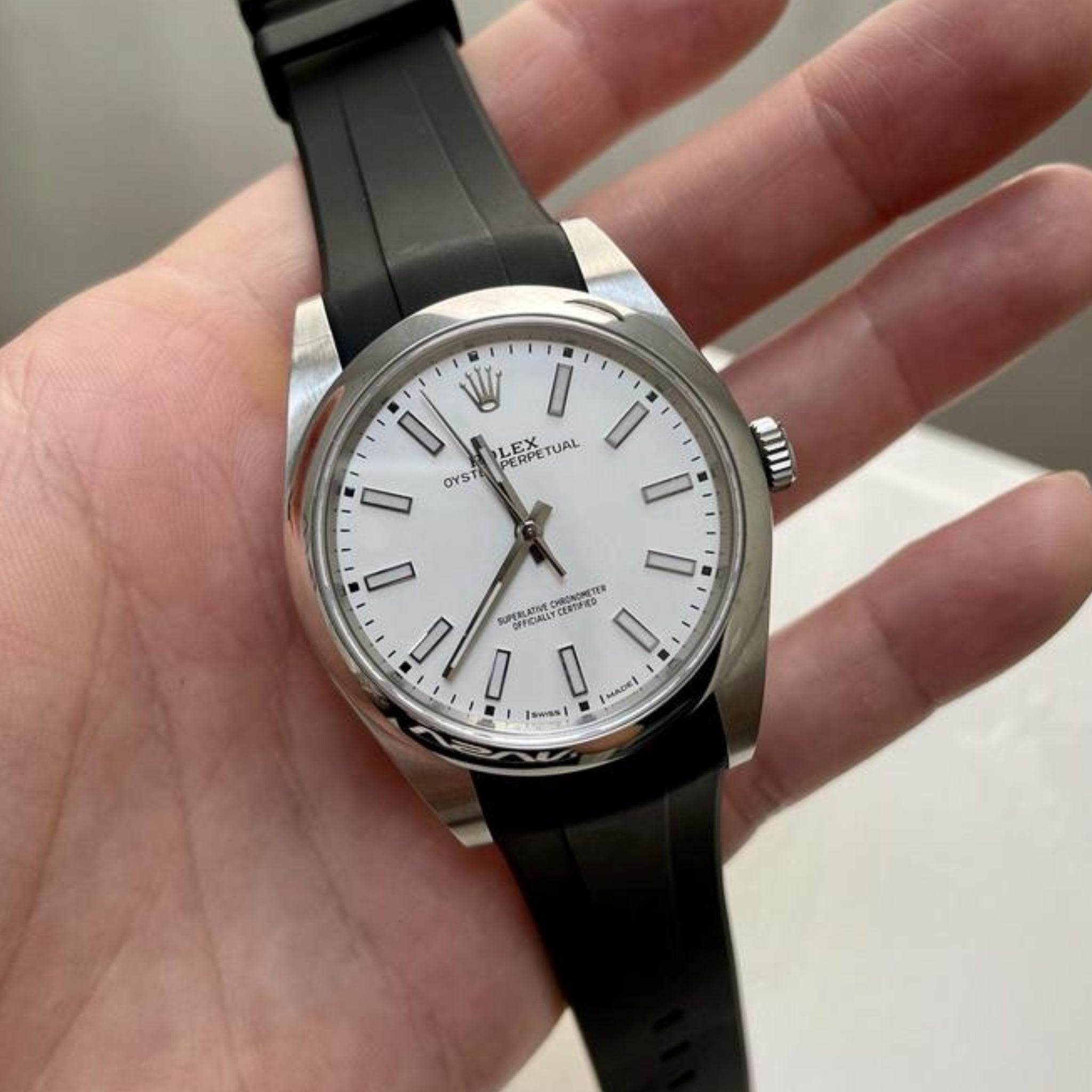 Kautschukarmband für Rolex Oyster Perpetual 41mm – Schwarz - Helvetus DE