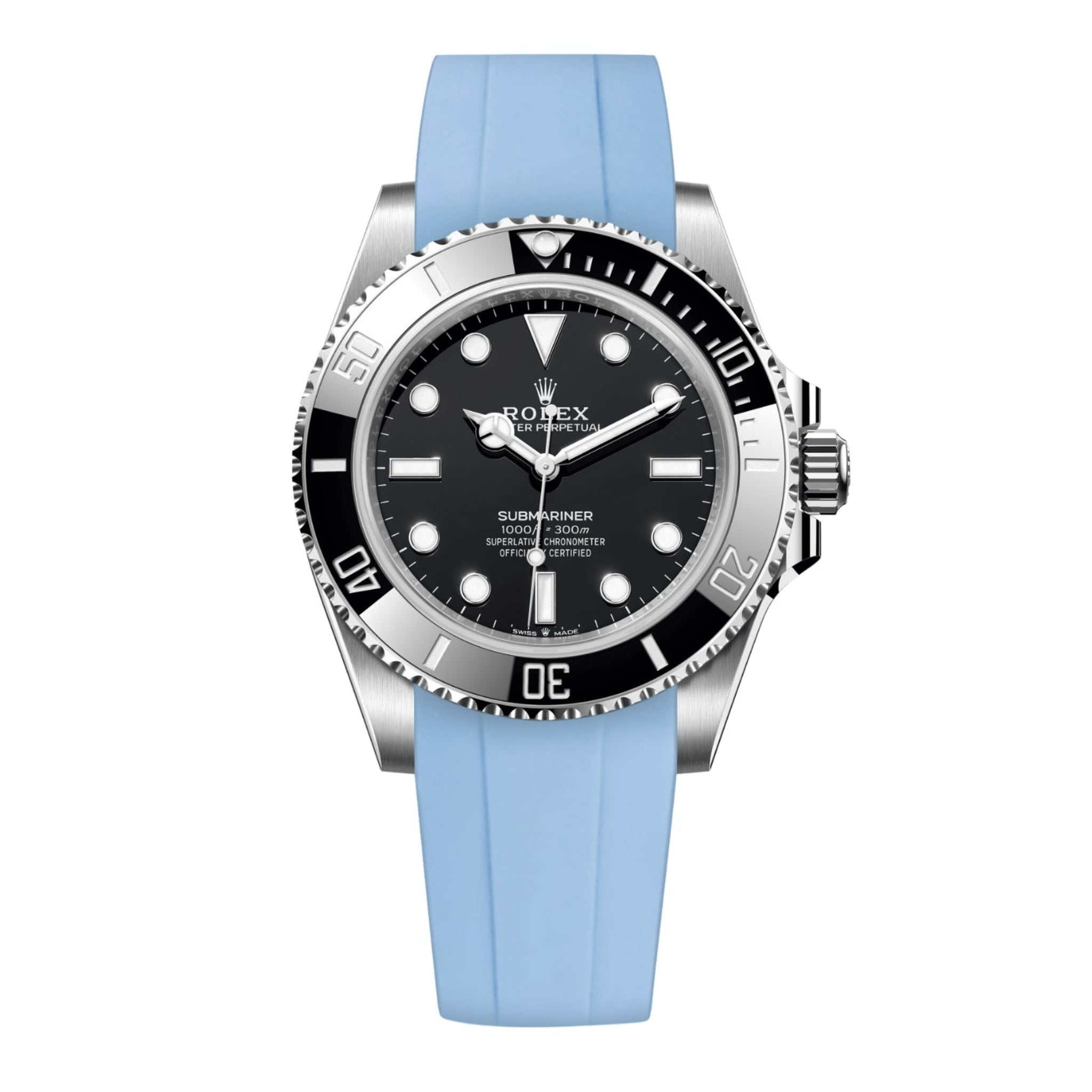 Kautschukarmband – für Rolex Submariner – Baby Blau - Helvetus DE