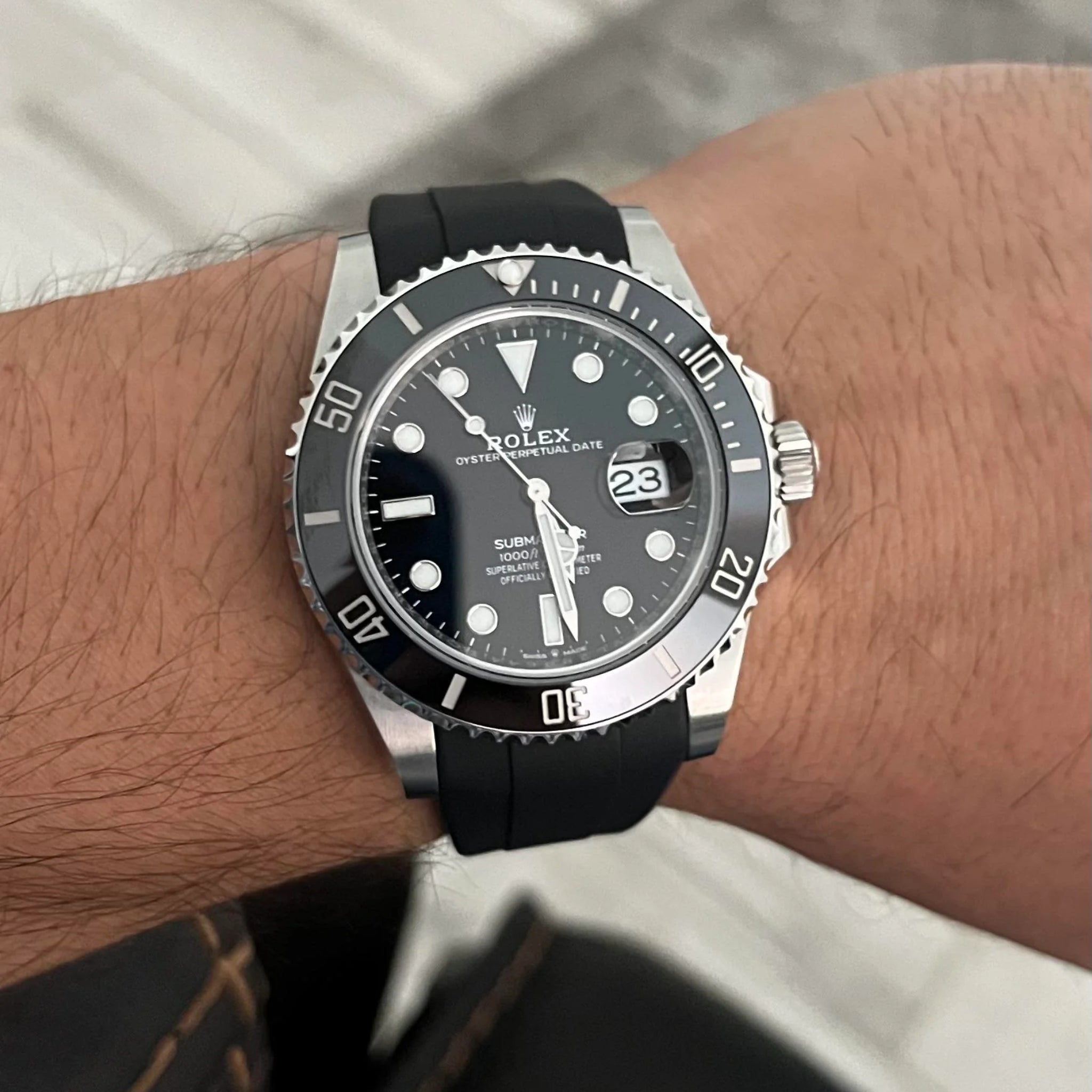 Kautschukarmband – für Rolex Submariner – Schwarz - Helvetus DE