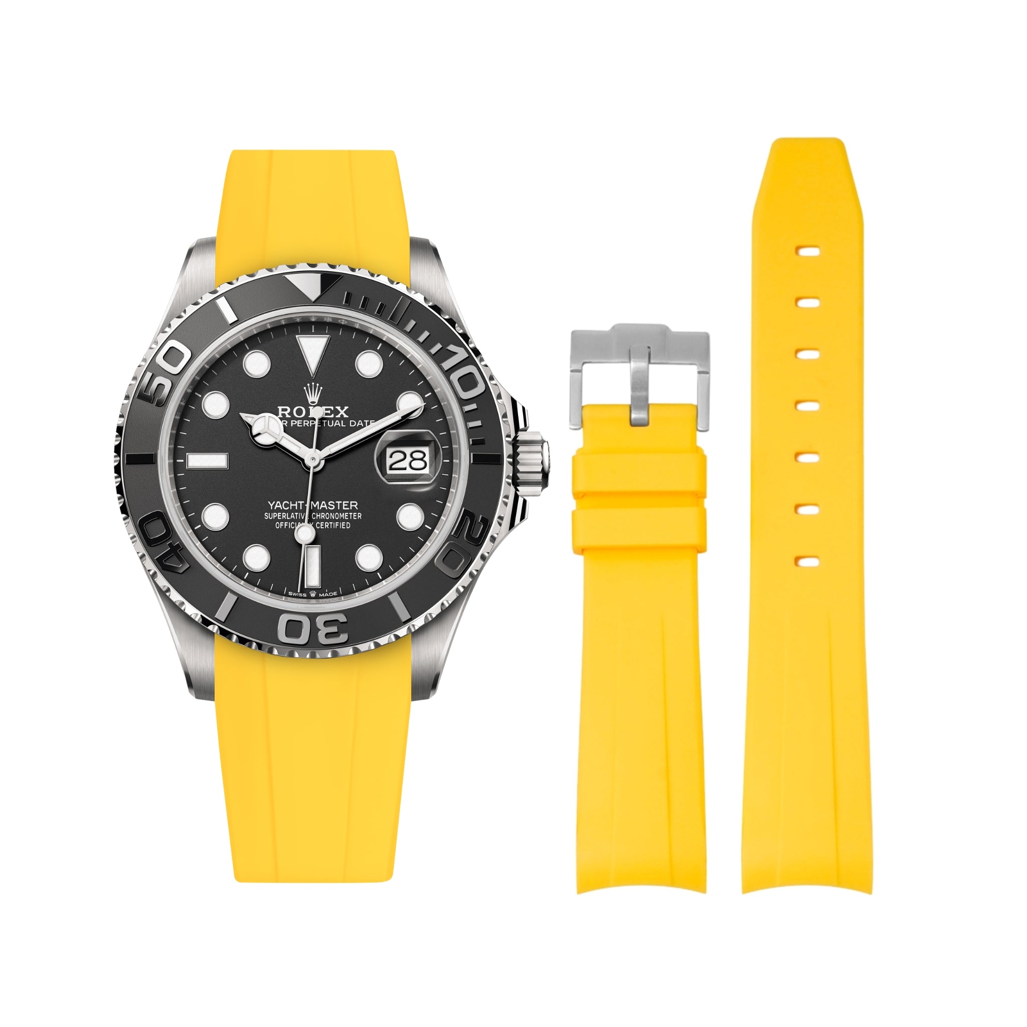 Kautschukarmband für Rolex Yacht - Master 40mm/42mm – Gelb - Helvetus DE
