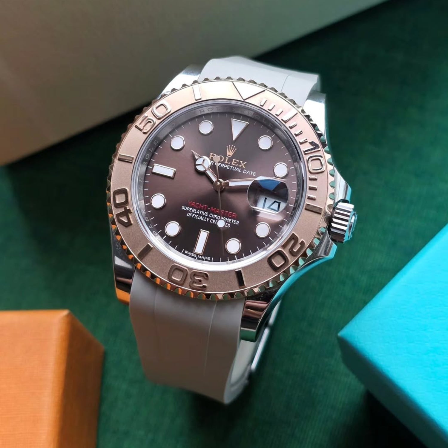 Kautschukarmband für Rolex Yacht - Master 40mm/42mm/37mm – Grau - Helvetus DE