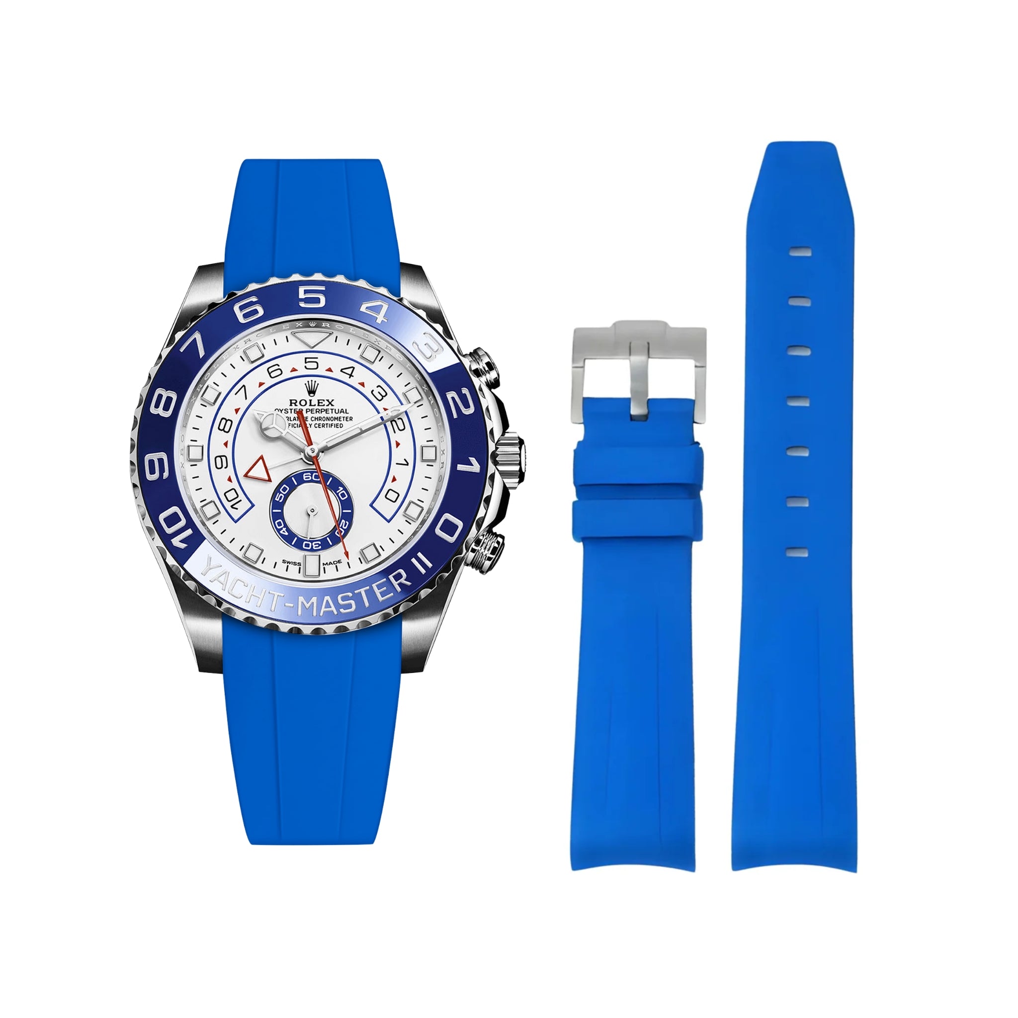 Kautschukarmband für Rolex Yacht - Master II – Blau - Helvetus DE