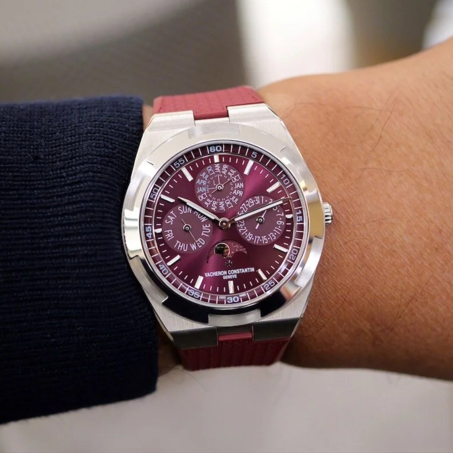 Kautschukarmband – für Vacheron Constantin Overseas – Bordeaux Rot - Helvetus DE